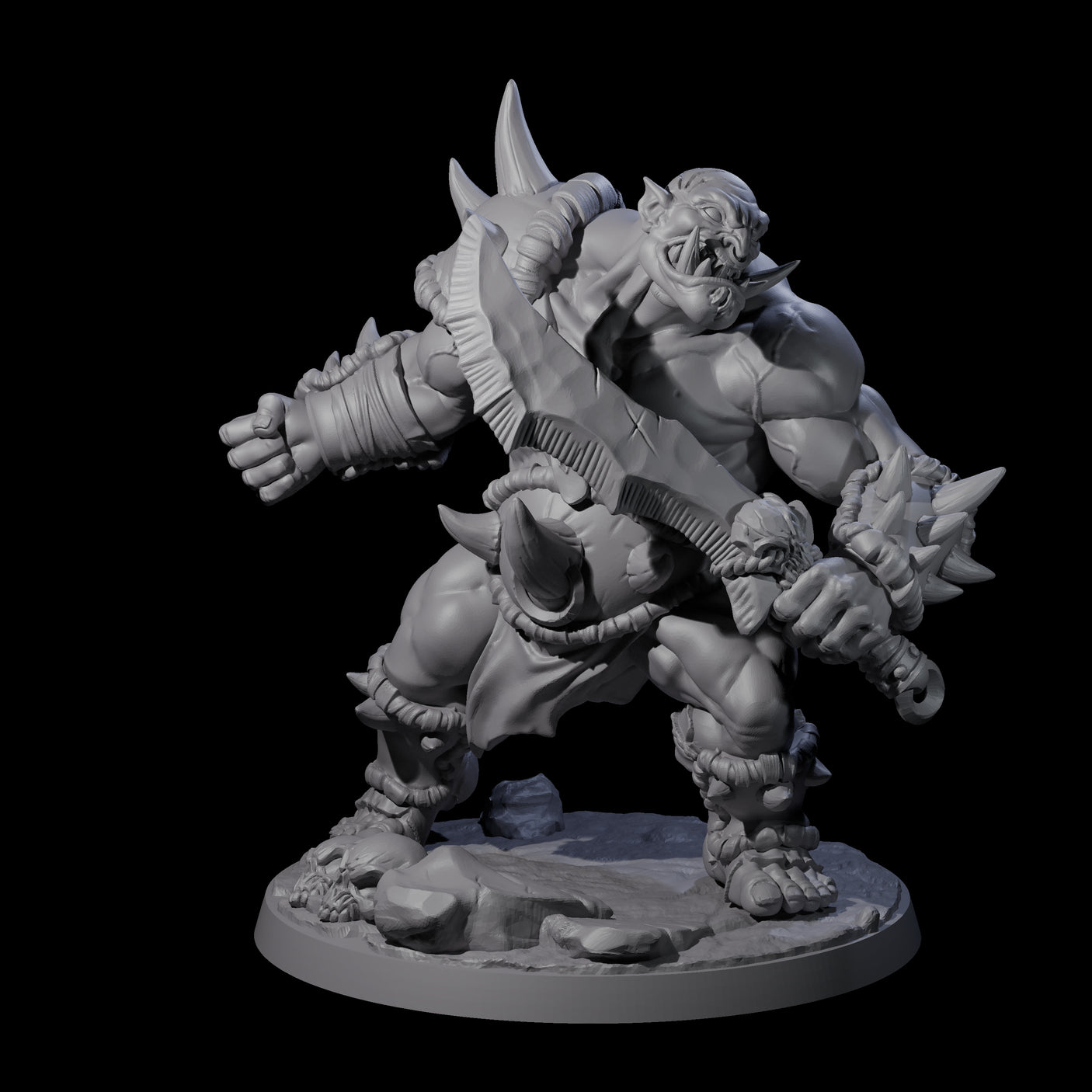 Smashing Ogre C Miniature for Dungeons and Dragons, Pathfinder or other TTRPGs