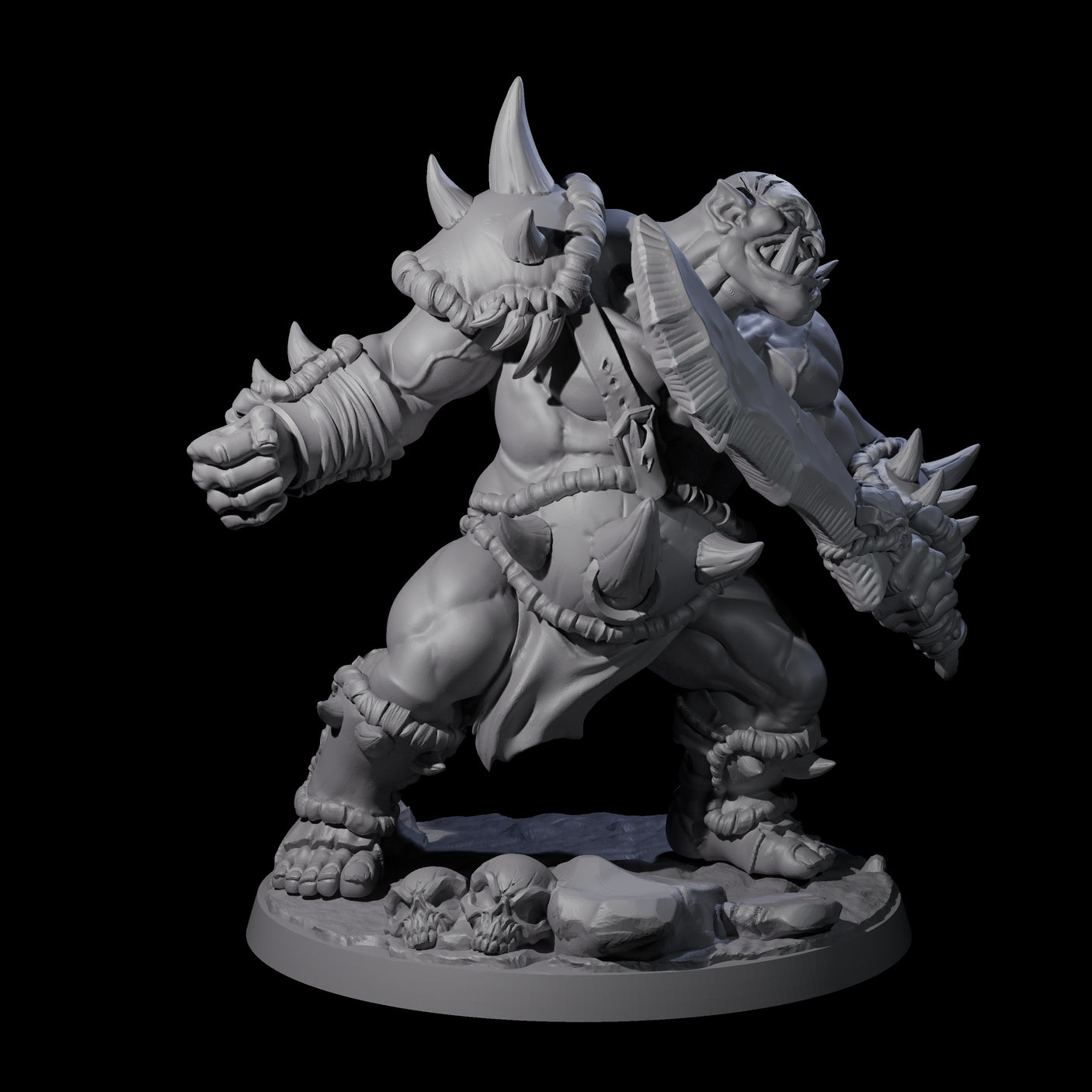 Smashing Ogre C Miniature for Dungeons and Dragons, Pathfinder or other TTRPGs