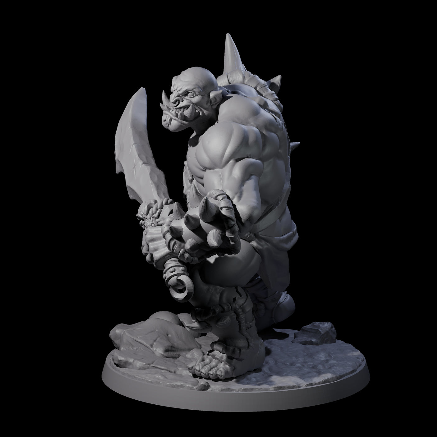 Smashing Ogre C Miniature for Dungeons and Dragons, Pathfinder or other TTRPGs