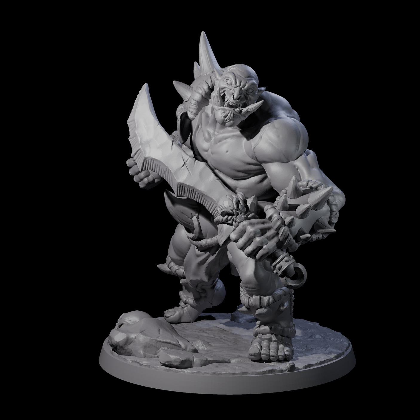 Smashing Ogre C Miniature for Dungeons and Dragons, Pathfinder or other TTRPGs