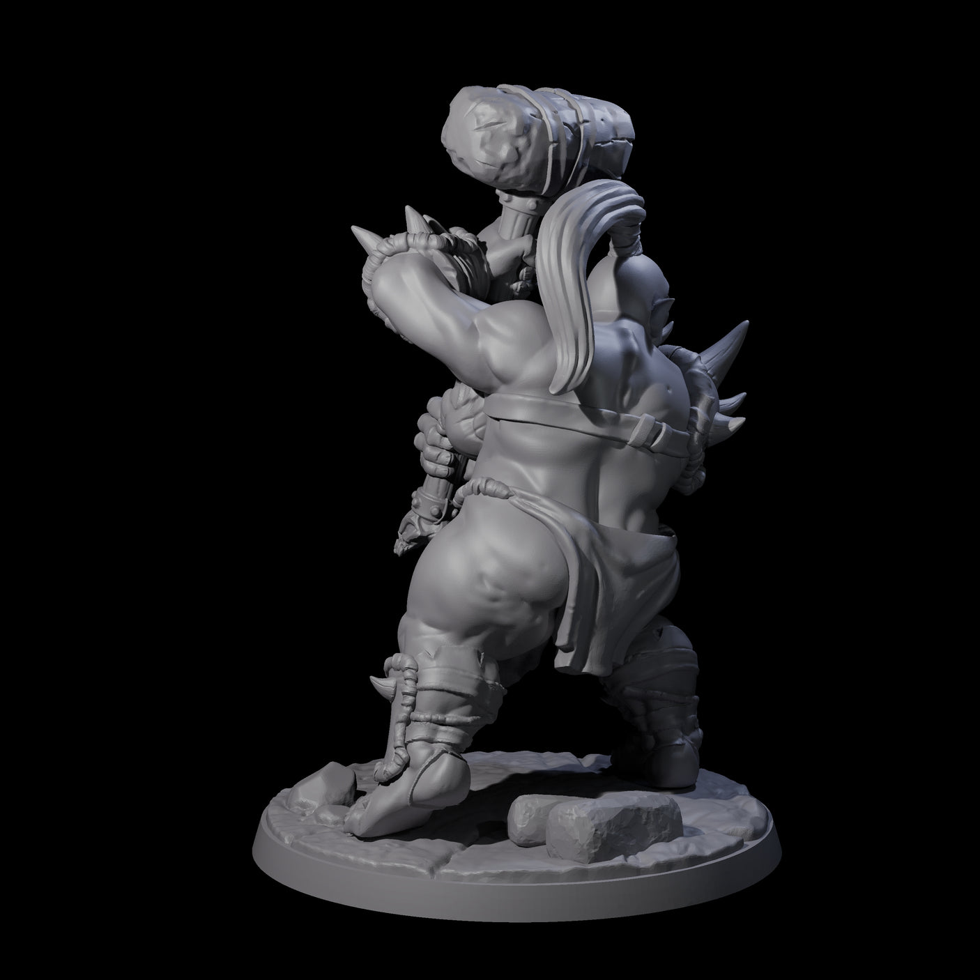 Smashing Ogre E Miniature for Dungeons and Dragons, Pathfinder or other TTRPGs