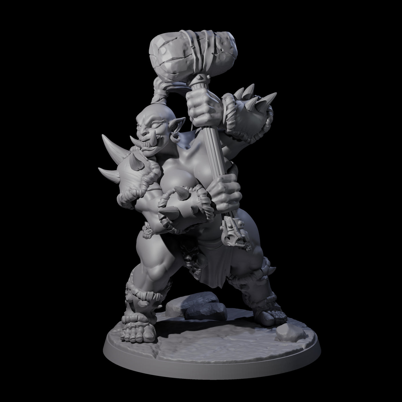 Smashing Ogre E Miniature for Dungeons and Dragons, Pathfinder or other TTRPGs