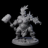 Smashing Ogre F Miniature for Dungeons and Dragons, Pathfinder or other TTRPGs