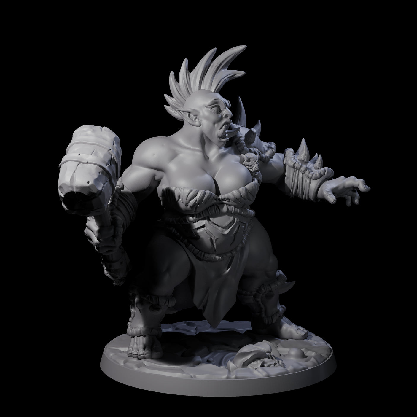 Smashing Ogre F Miniature for Dungeons and Dragons, Pathfinder or other TTRPGs