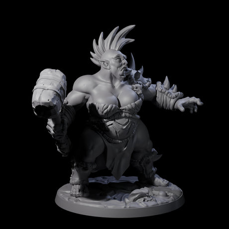 Smashing Ogre F Miniature for Dungeons and Dragons, Pathfinder or other TTRPGs