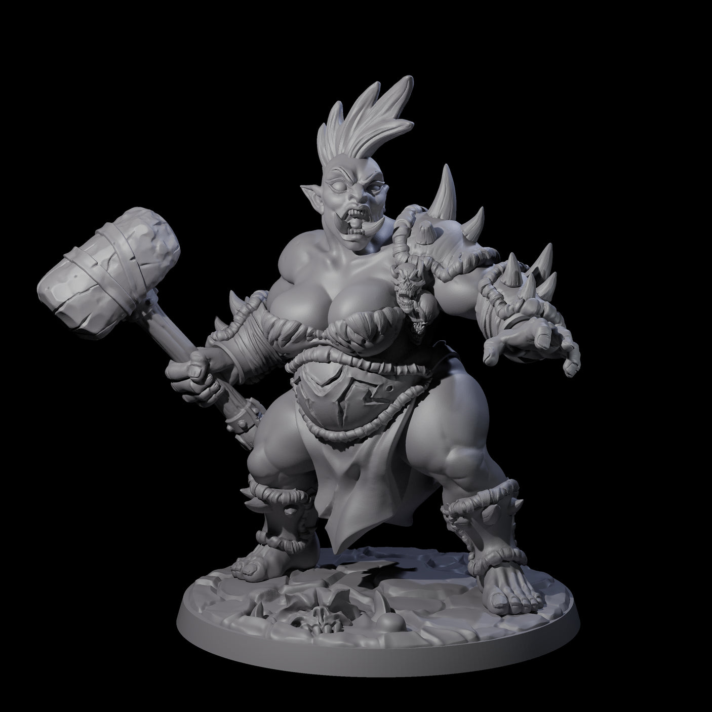 Smashing Ogre F Miniature for Dungeons and Dragons, Pathfinder or other TTRPGs