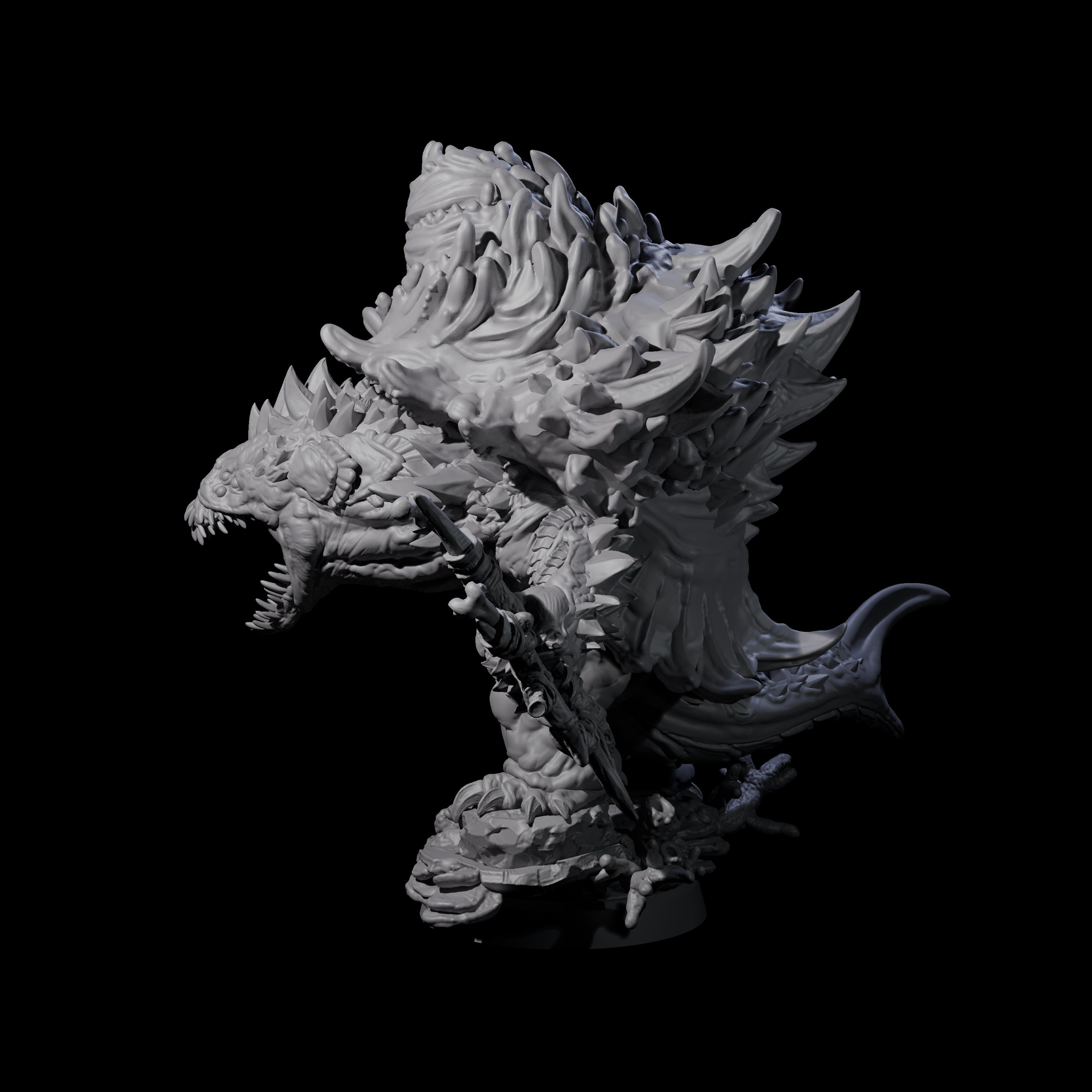 Smashing Zaratan Berserker B Miniature for Dungeons and Dragons, Pathfinder or other TTRPGs
