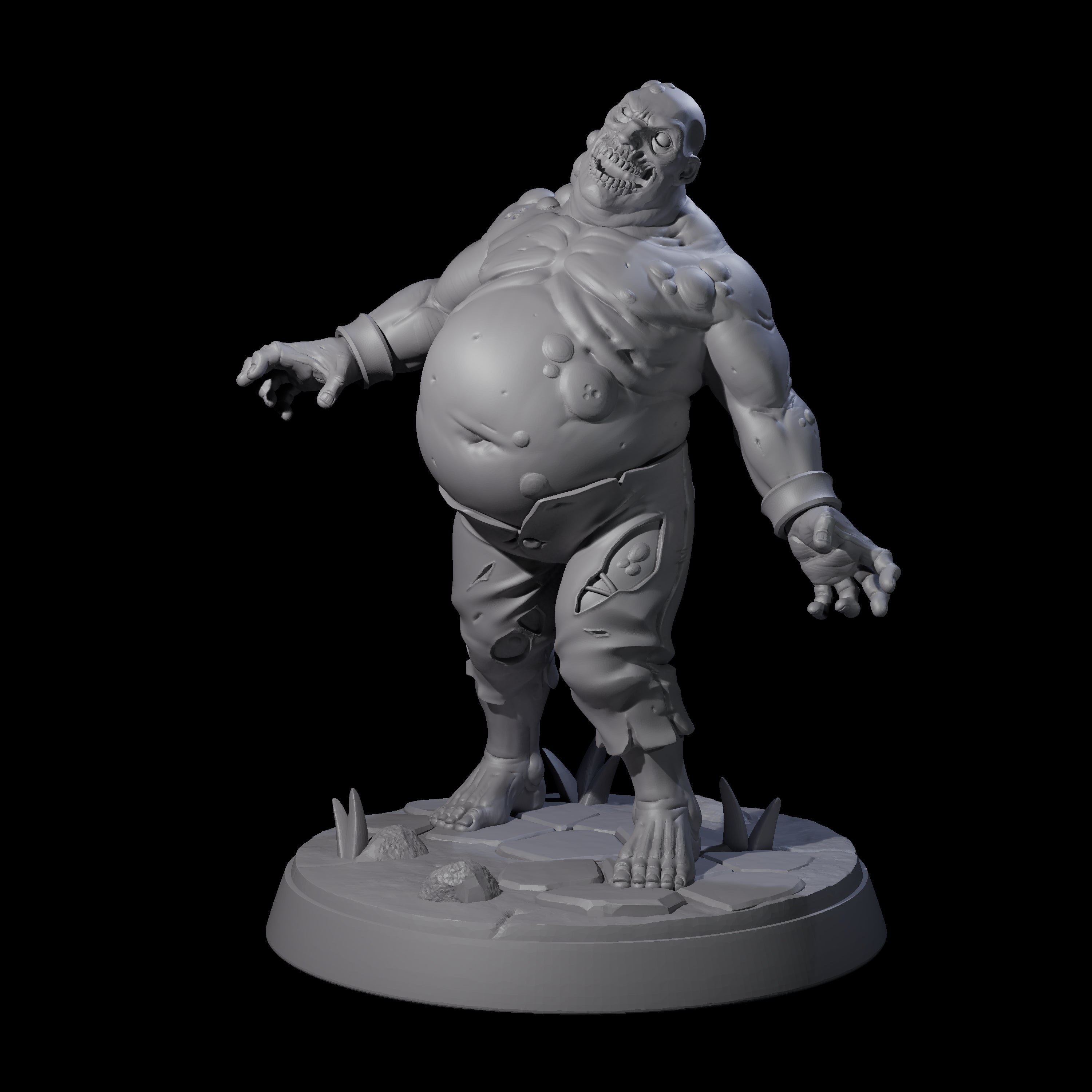 Smelly Bloated Zombie Shambler A Miniature for Dungeons and Dragons, Pathfinder or other TTRPGs