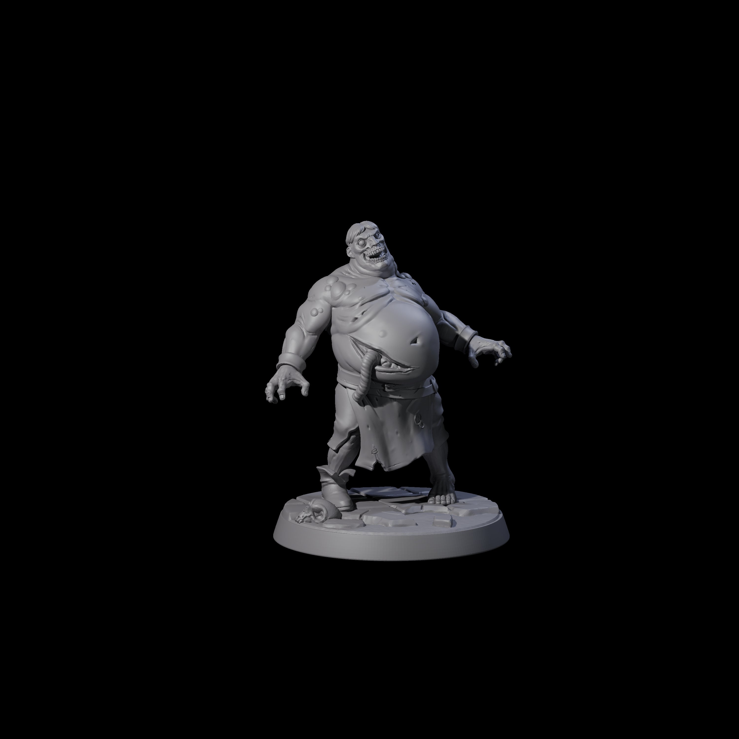 Smelly Bloated Zombie Shambler D Miniature for Dungeons and Dragons, Pathfinder or other TTRPGs