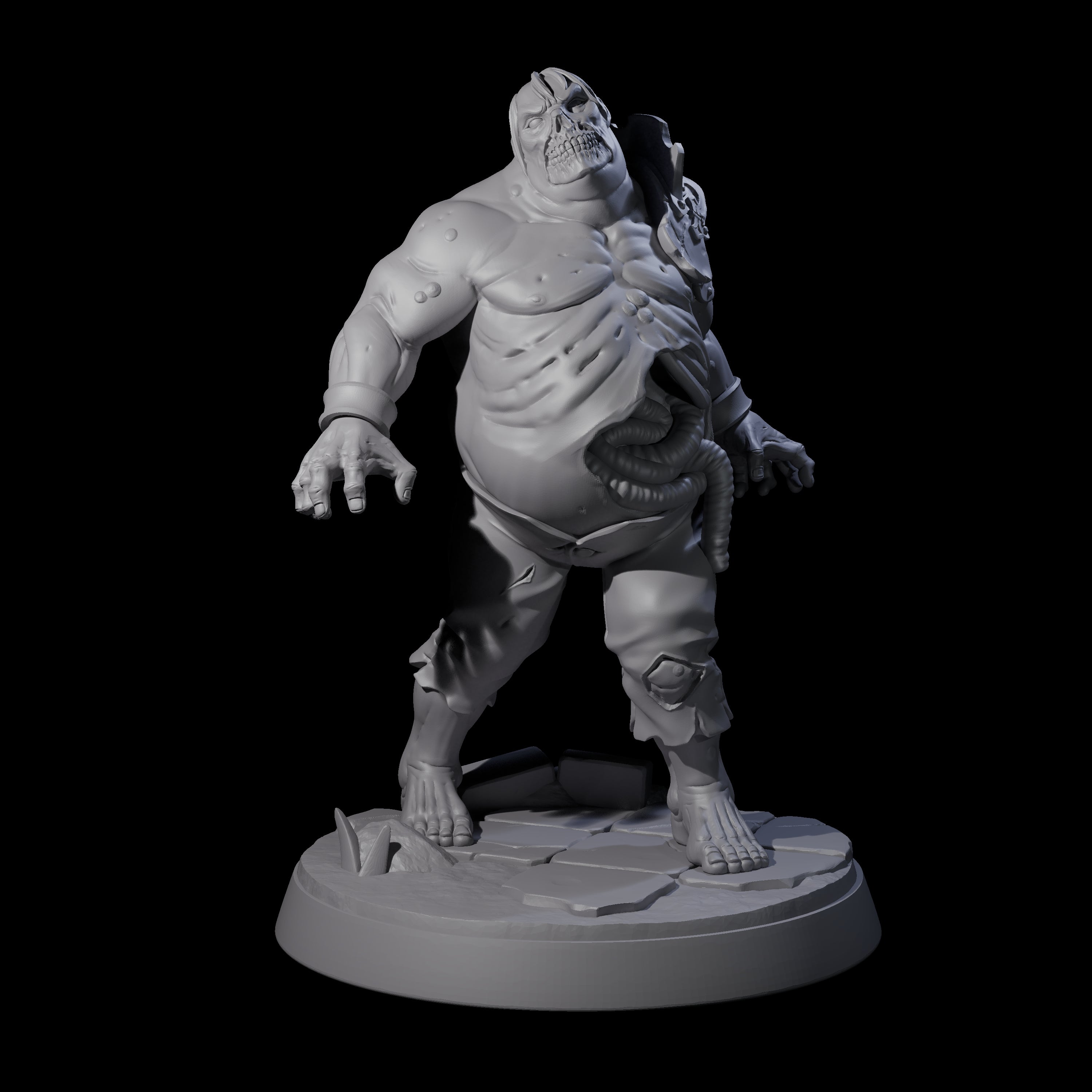 Smelly Bloated Zombie Shamblers Miniature for Dungeons and Dragons, Pathfinder or other TTRPGs