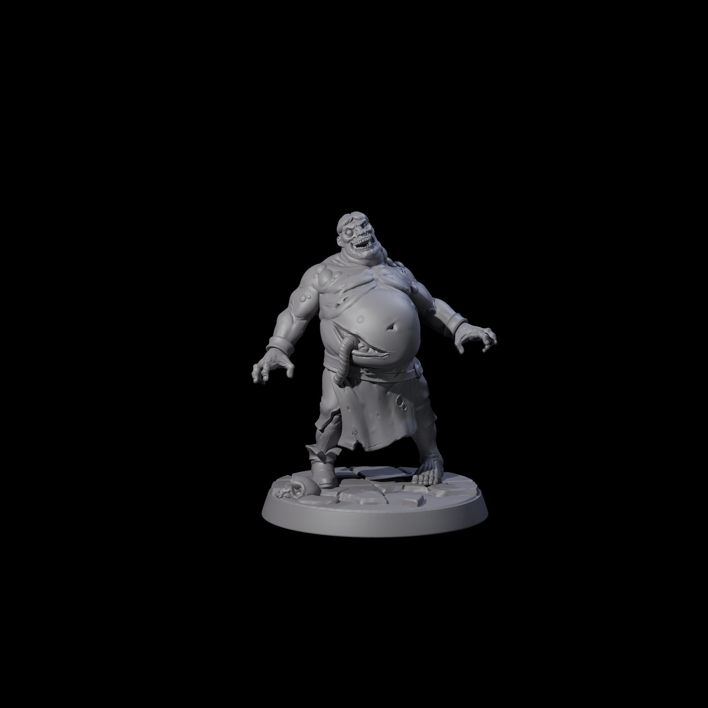 Smelly Bloated Zombie Shamblers Miniature for Dungeons and Dragons, Pathfinder or other TTRPGs