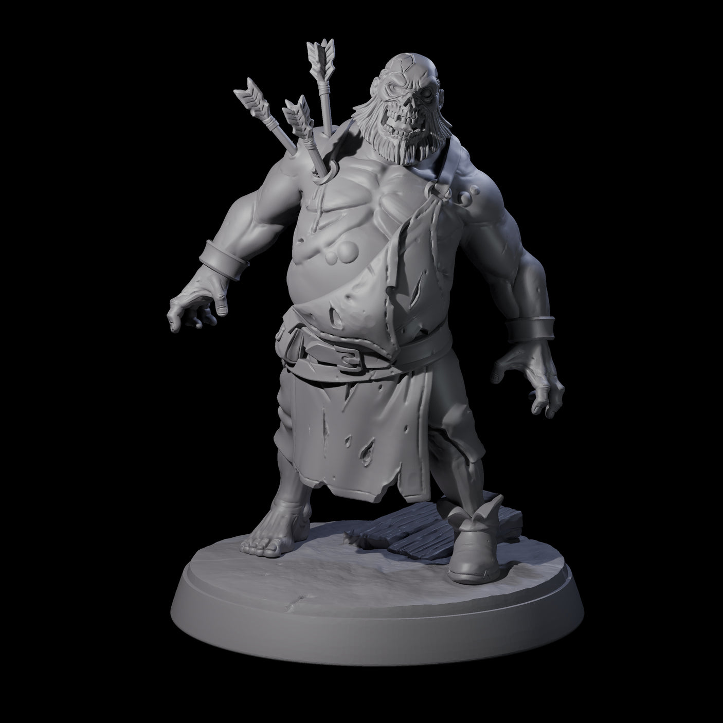 Smelly Bloated Zombie Shamblers Miniature for Dungeons and Dragons, Pathfinder or other TTRPGs
