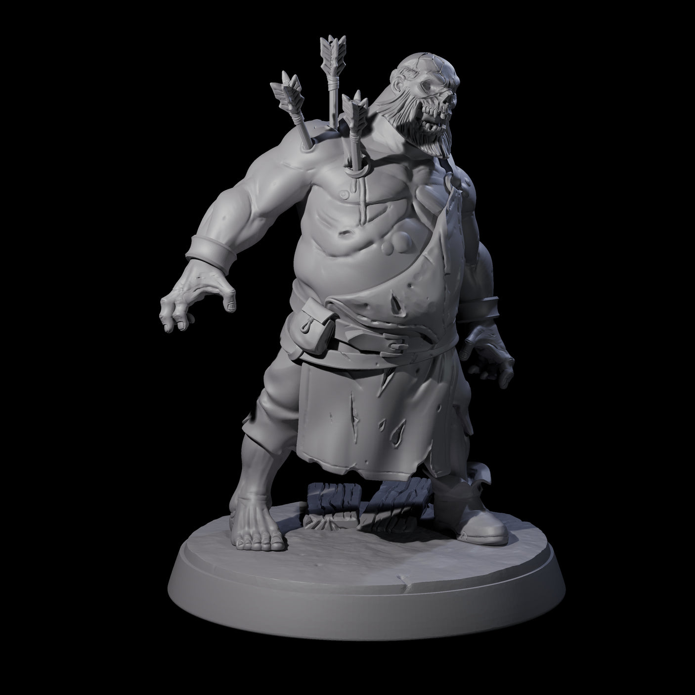 Smelly Bloated Zombie Shamblers Miniature for Dungeons and Dragons, Pathfinder or other TTRPGs