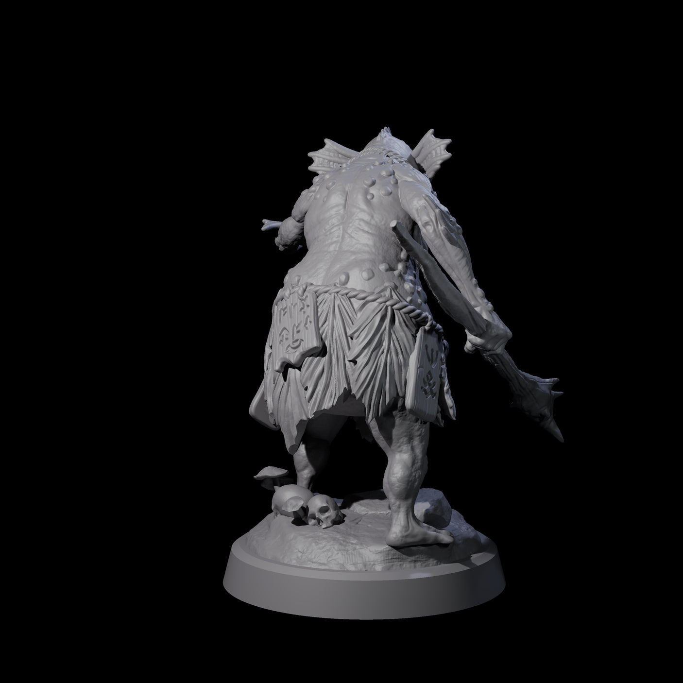 Smelly Kua-Toa Mystic A Miniature for Dungeons and Dragons, Pathfinder or other TTRPGs