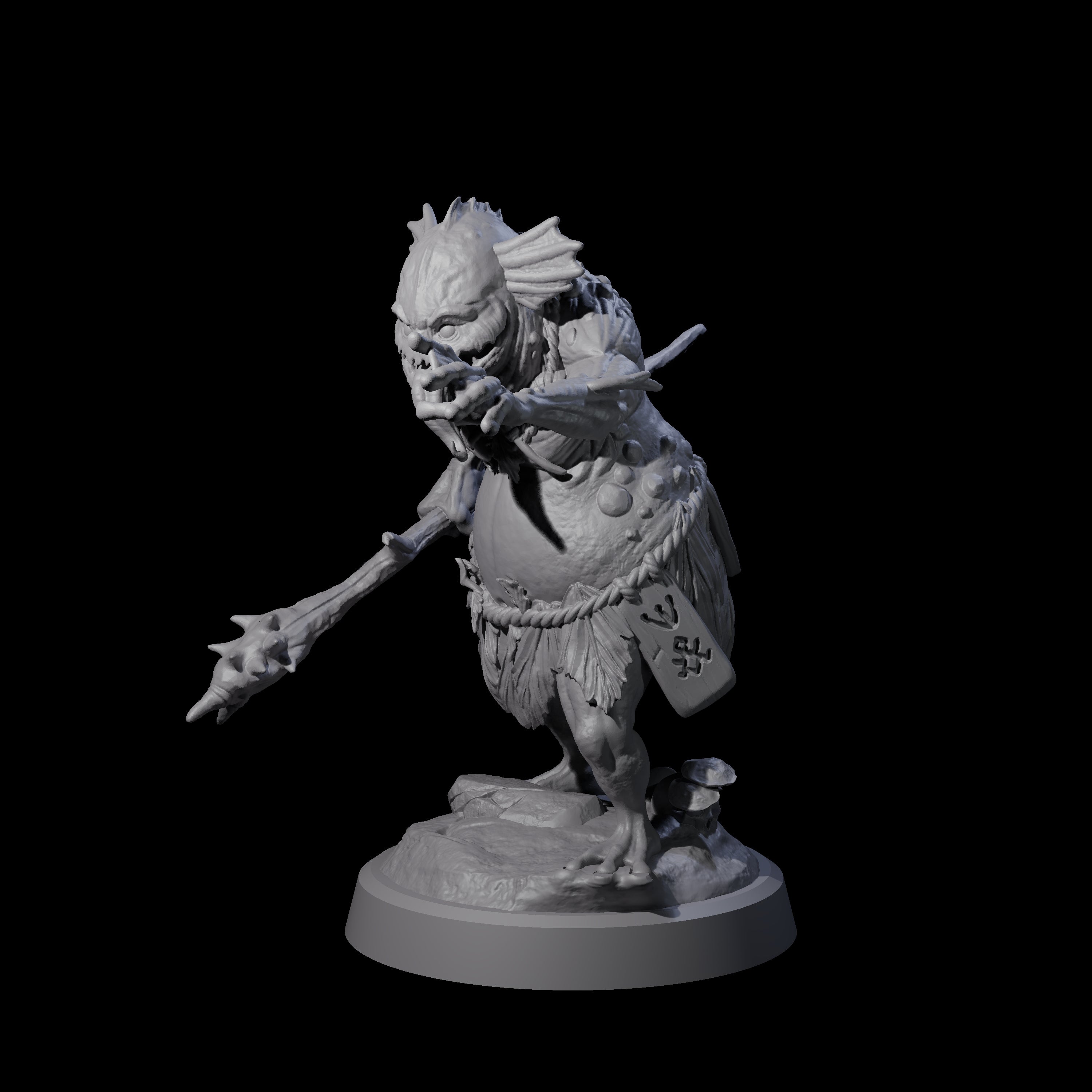 Smelly Kua-Toa Mystic A Miniature for Dungeons and Dragons, Pathfinder or other TTRPGs