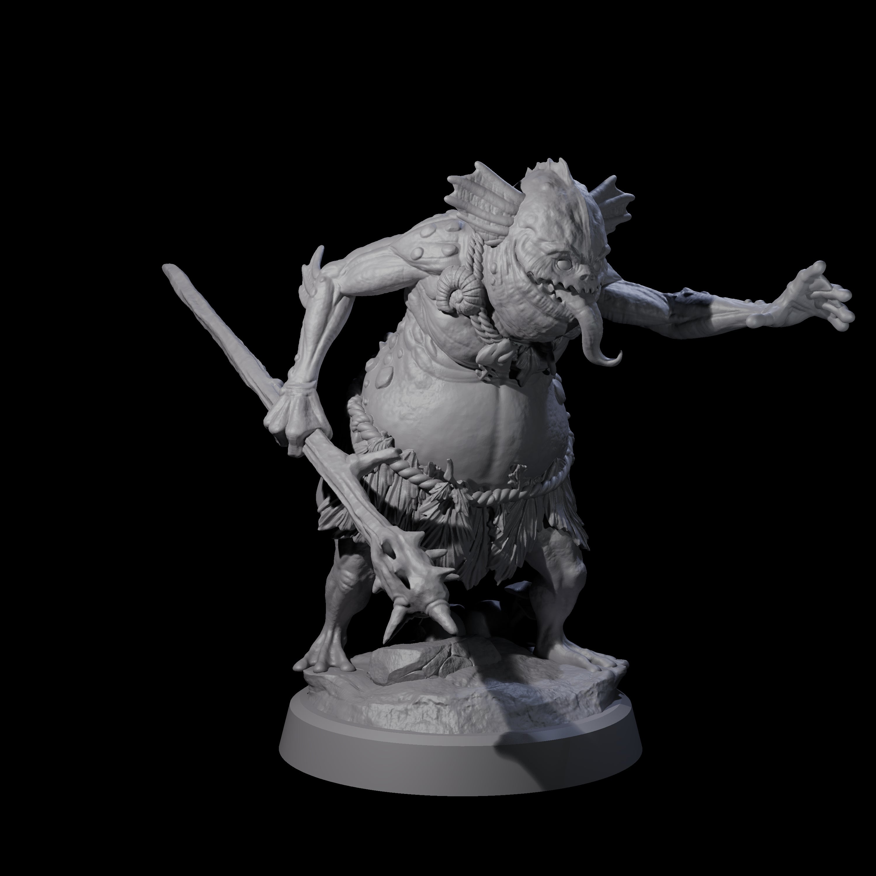 Smelly Kua-Toa Mystic A Miniature for Dungeons and Dragons, Pathfinder or other TTRPGs