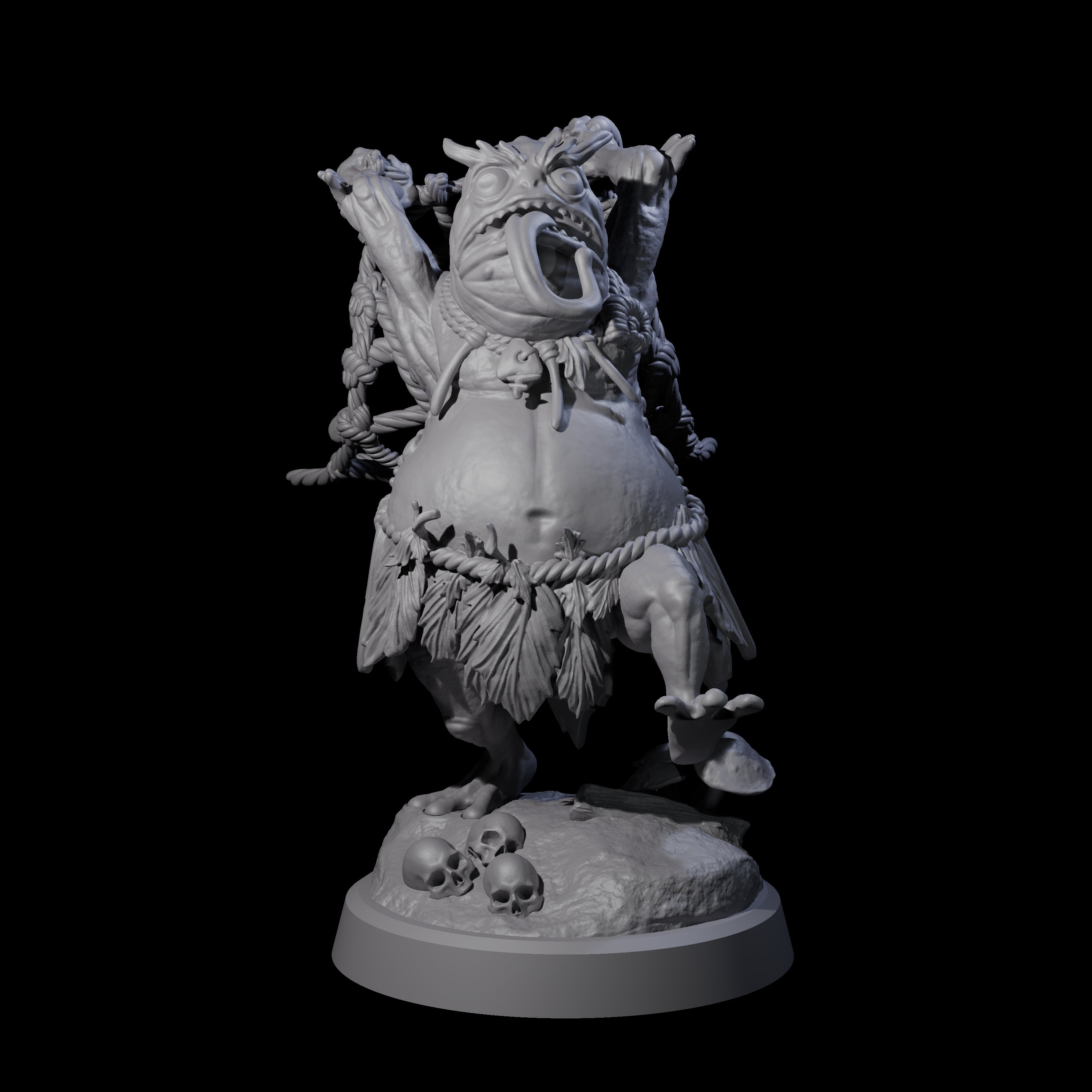 Smelly Kua-Toa Mystic C Miniature for Dungeons and Dragons, Pathfinder or other TTRPGs