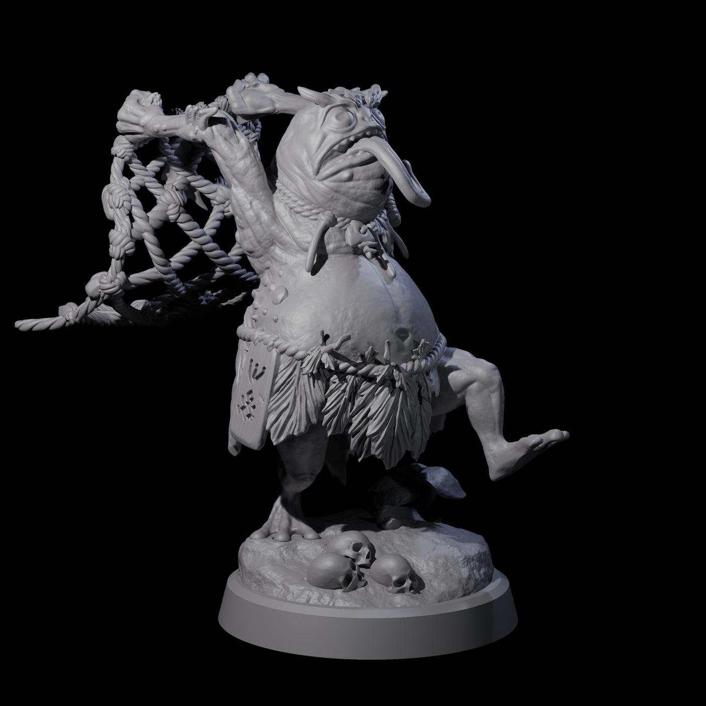 Smelly Kua-Toa Mystic C Miniature for Dungeons and Dragons, Pathfinder or other TTRPGs