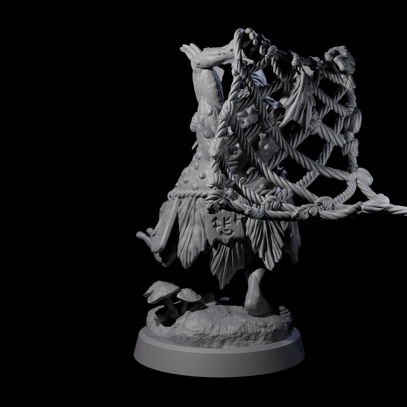 Smelly Kua-Toa Mystic C Miniature for Dungeons and Dragons, Pathfinder or other TTRPGs