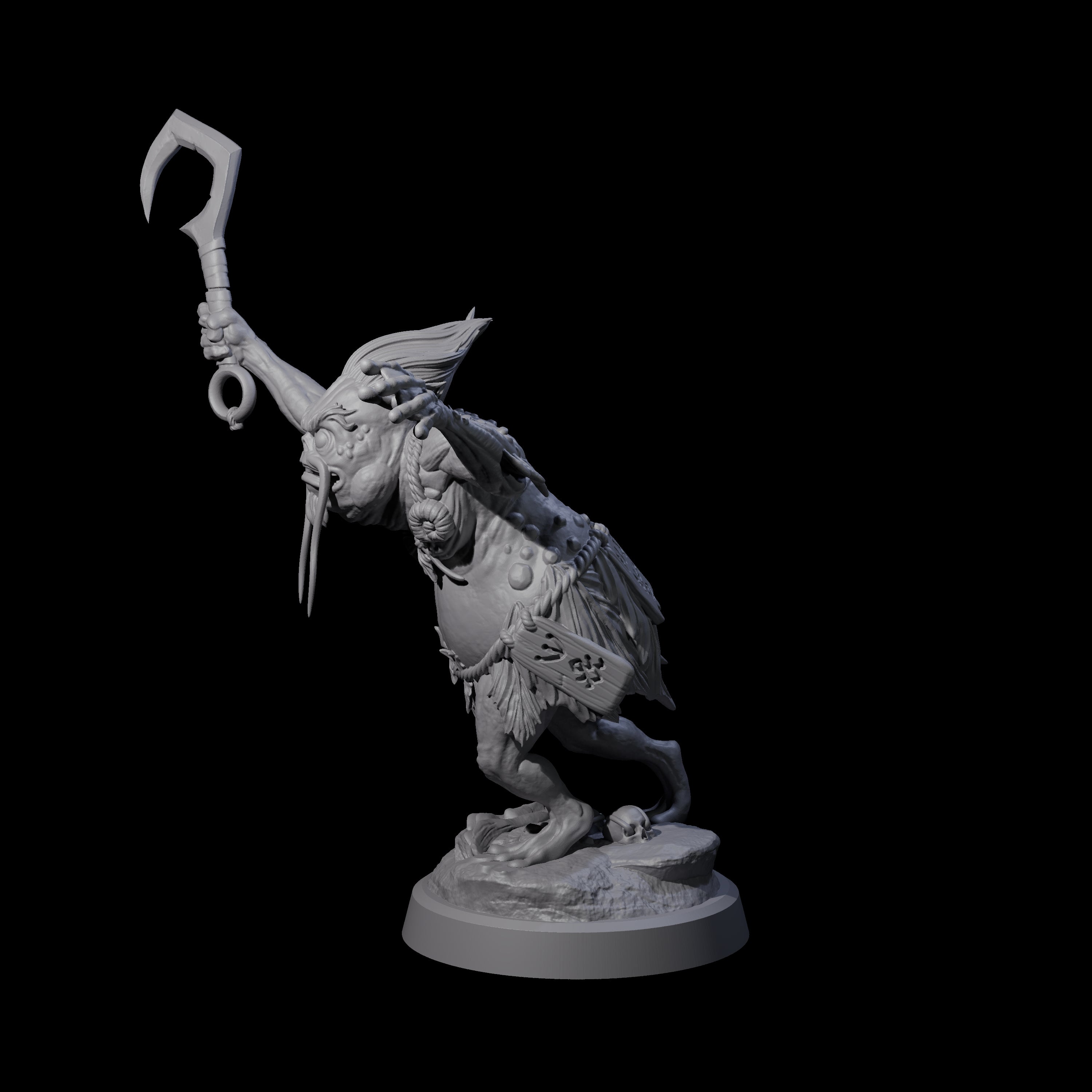 Smelly Kua-Toa Mystic D Miniature for Dungeons and Dragons, Pathfinder or other TTRPGs