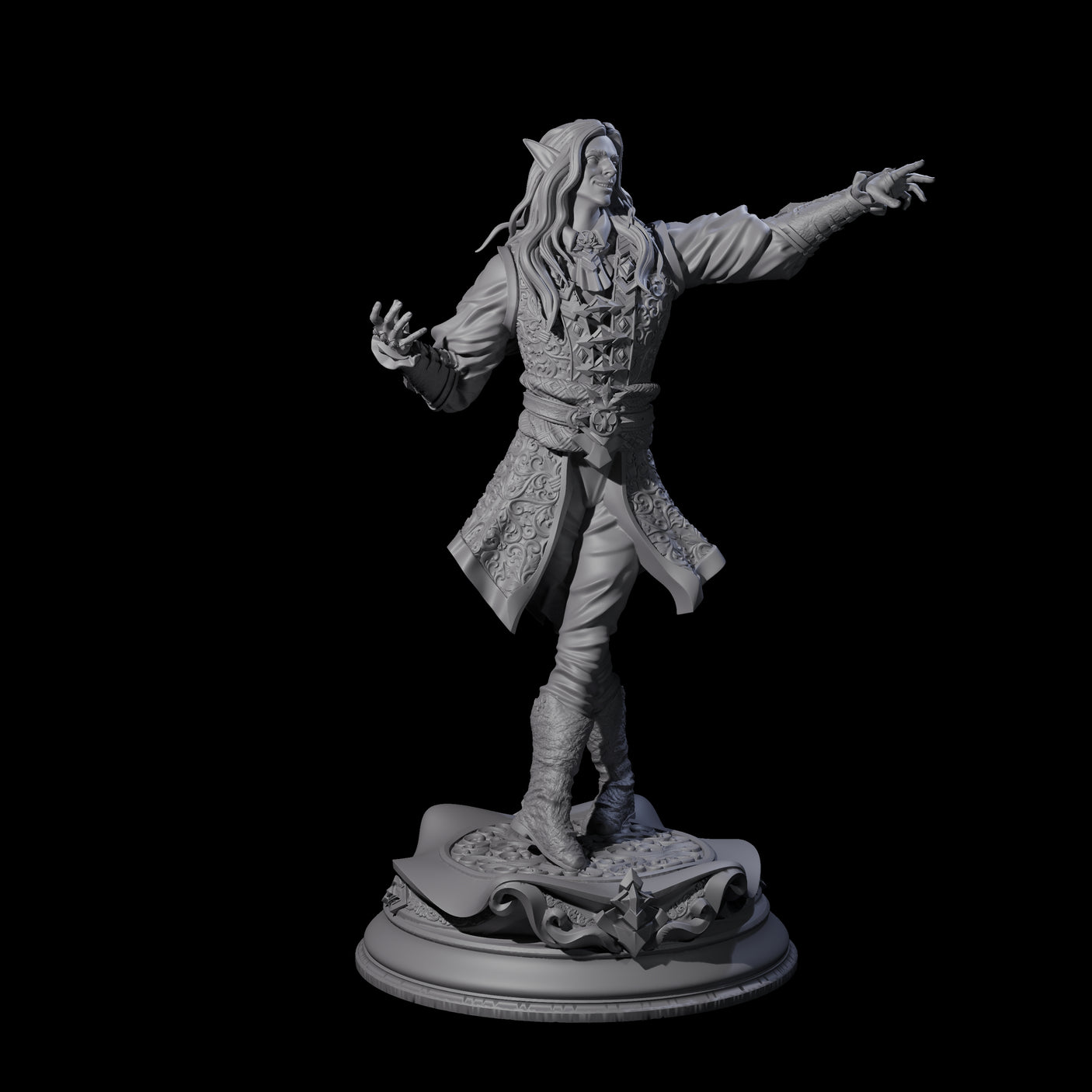 Smiling Elf Druid Miniature for Dungeons and Dragons, Pathfinder or other TTRPGs