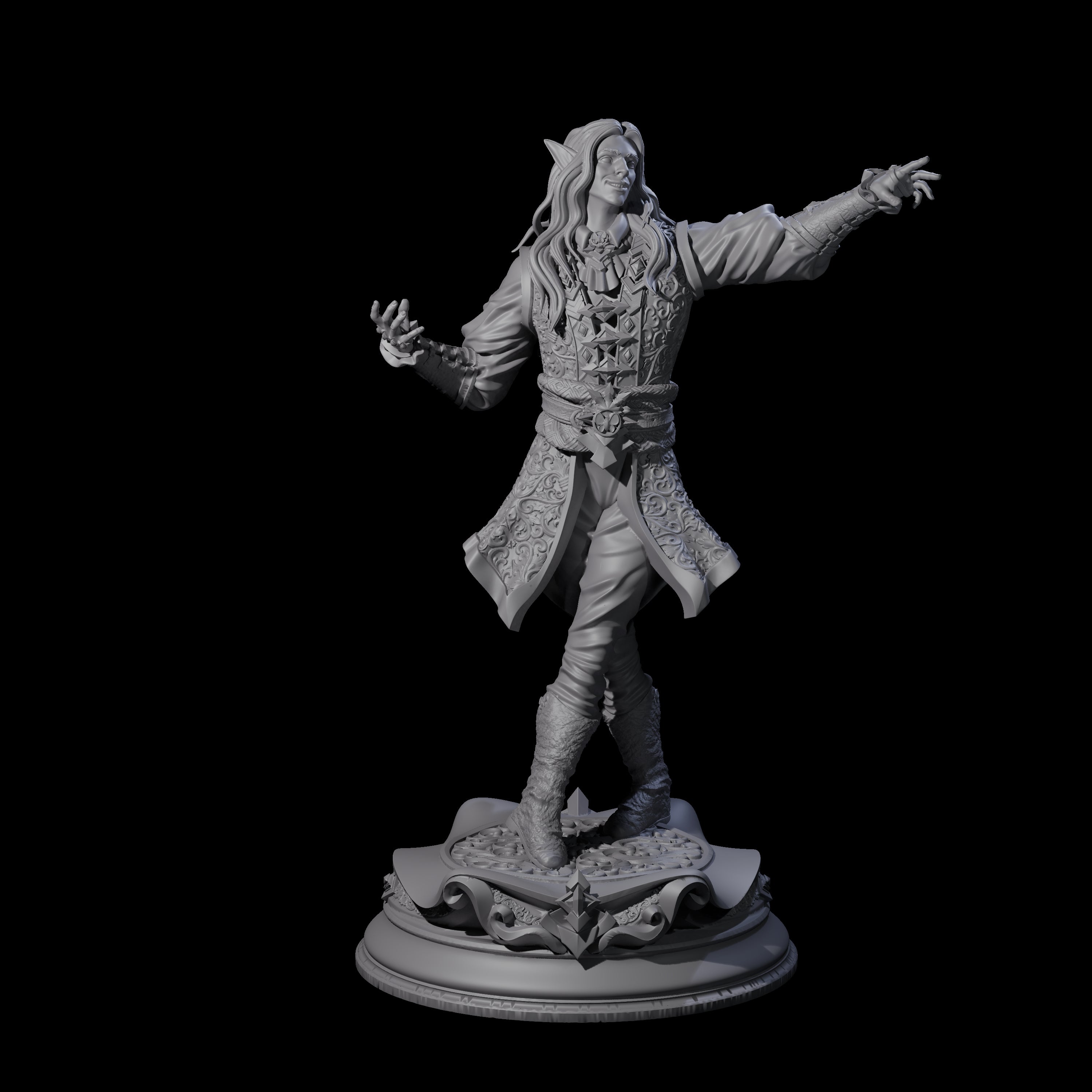 Smiling Elf Druid Miniature for Dungeons and Dragons, Pathfinder or other TTRPGs