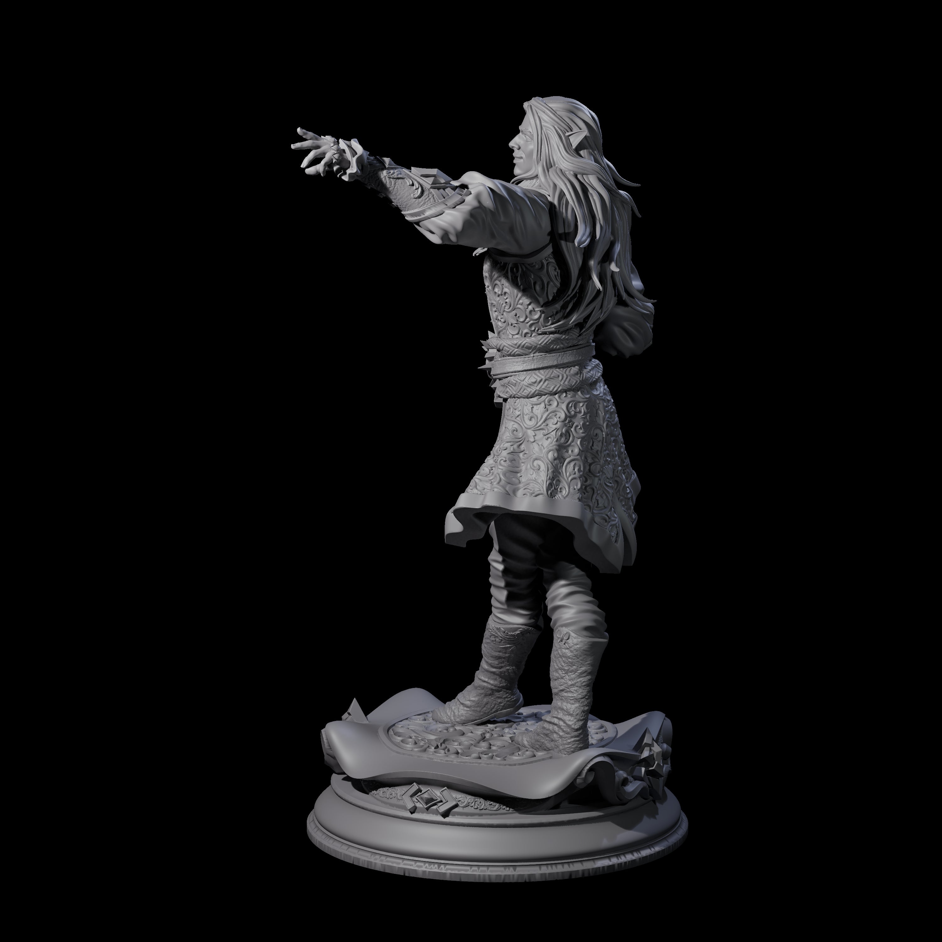 Smiling Elf Druid Miniature for Dungeons and Dragons, Pathfinder or other TTRPGs