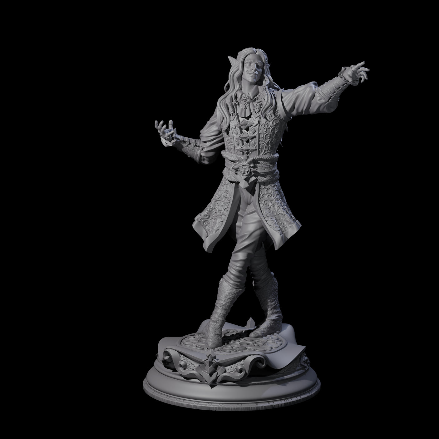 Smiling Elf Druid Miniature for Dungeons and Dragons, Pathfinder or other TTRPGs