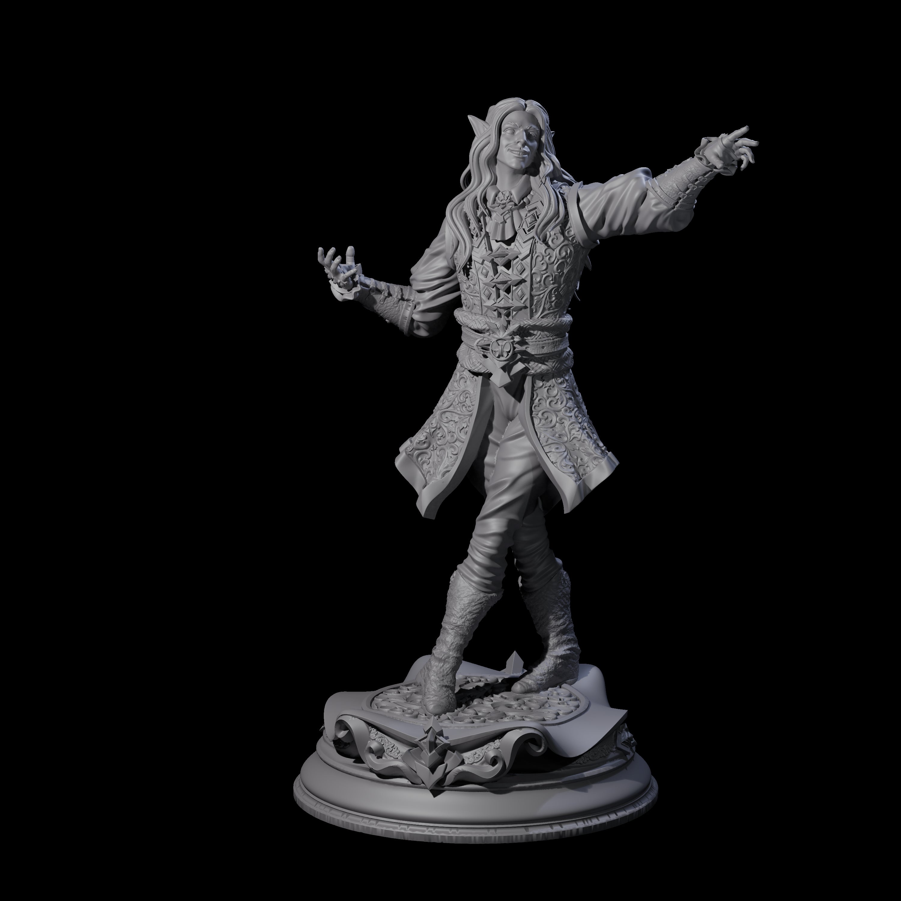 Smiling Elf Druid Miniature for Dungeons and Dragons, Pathfinder or other TTRPGs