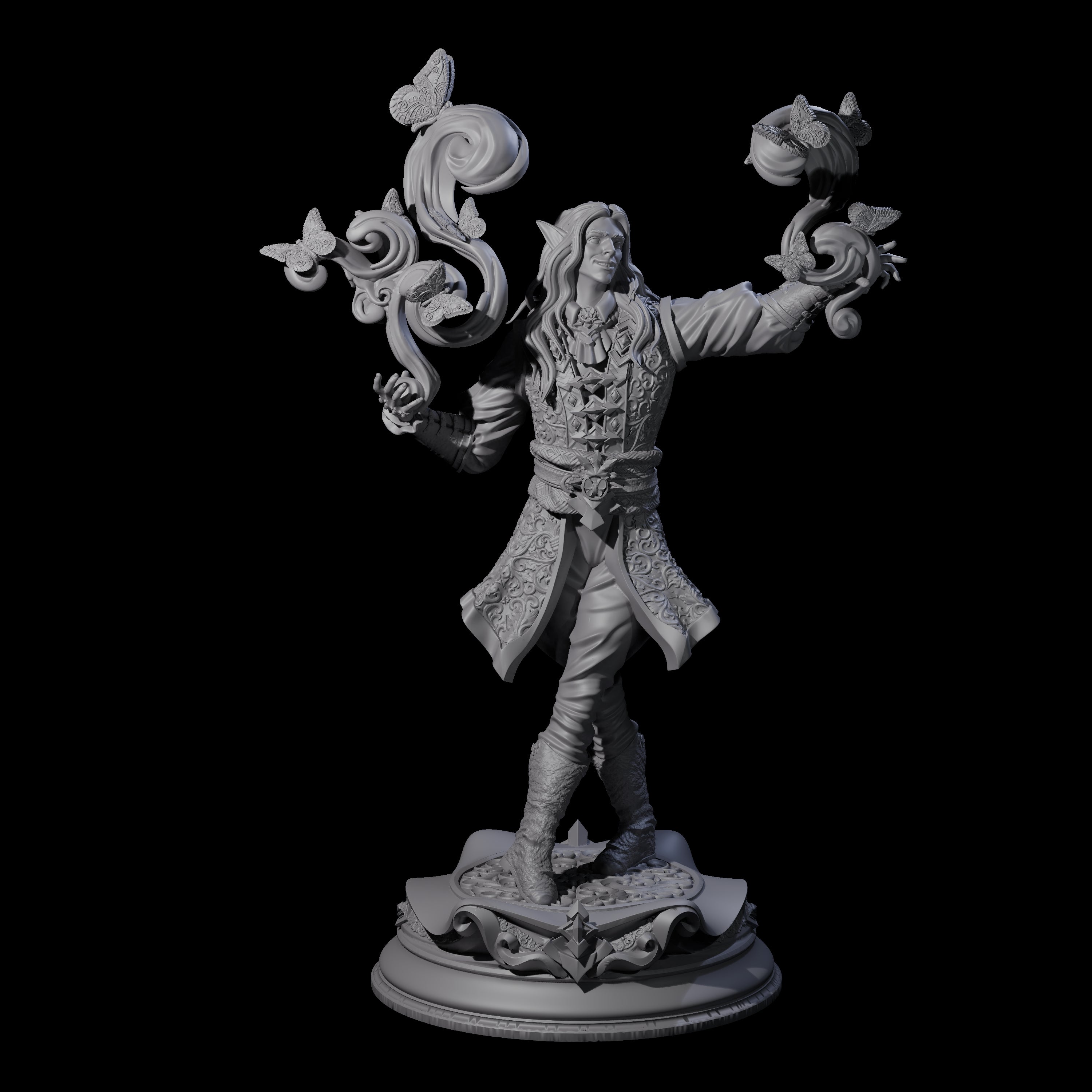 Smiling Elf Druid Miniature for Dungeons and Dragons, Pathfinder or other TTRPGs