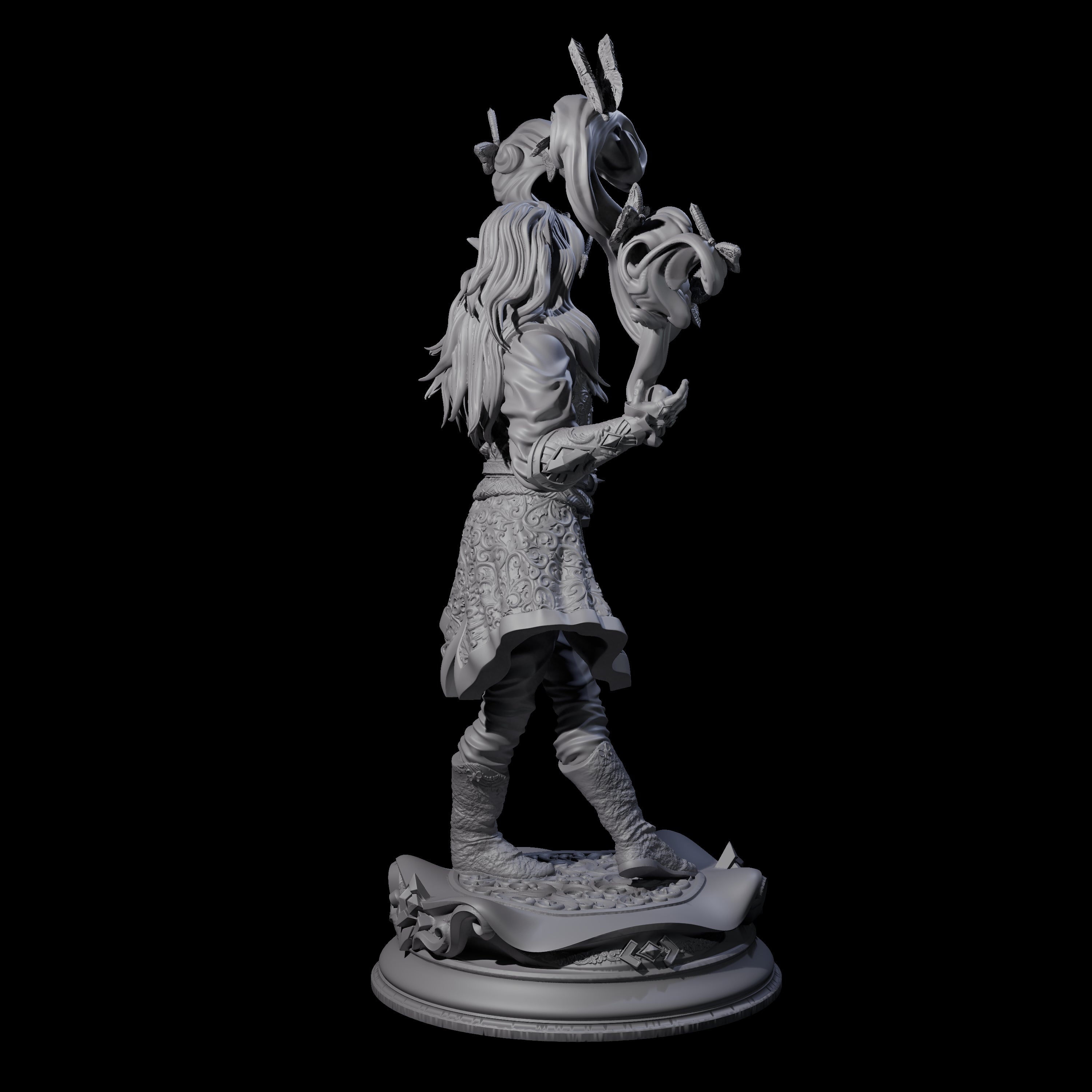 Smiling Elf Druid Miniature for Dungeons and Dragons, Pathfinder or other TTRPGs
