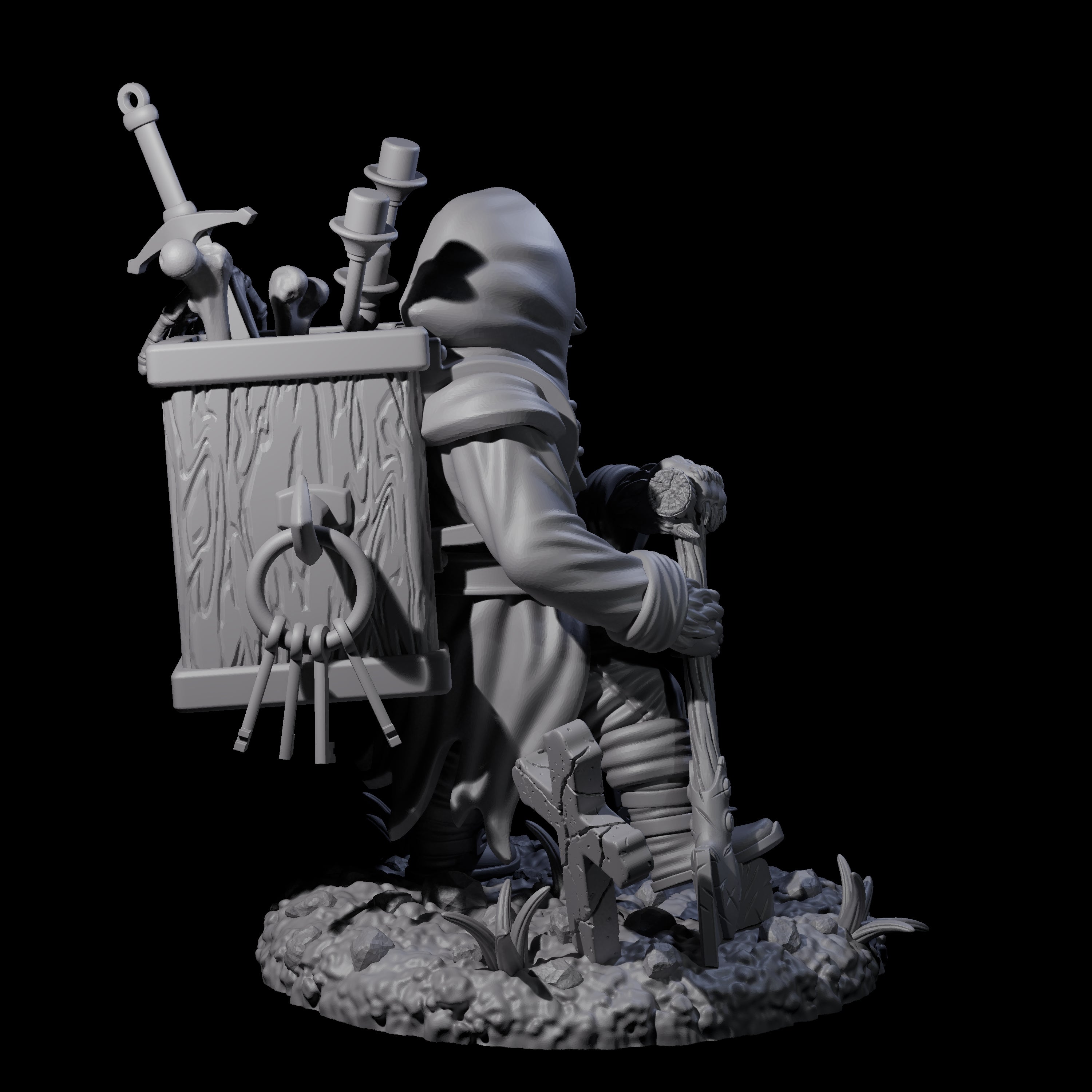 Smiling Gravedigger Miniature for Dungeons and Dragons, Pathfinder or other TTRPGs