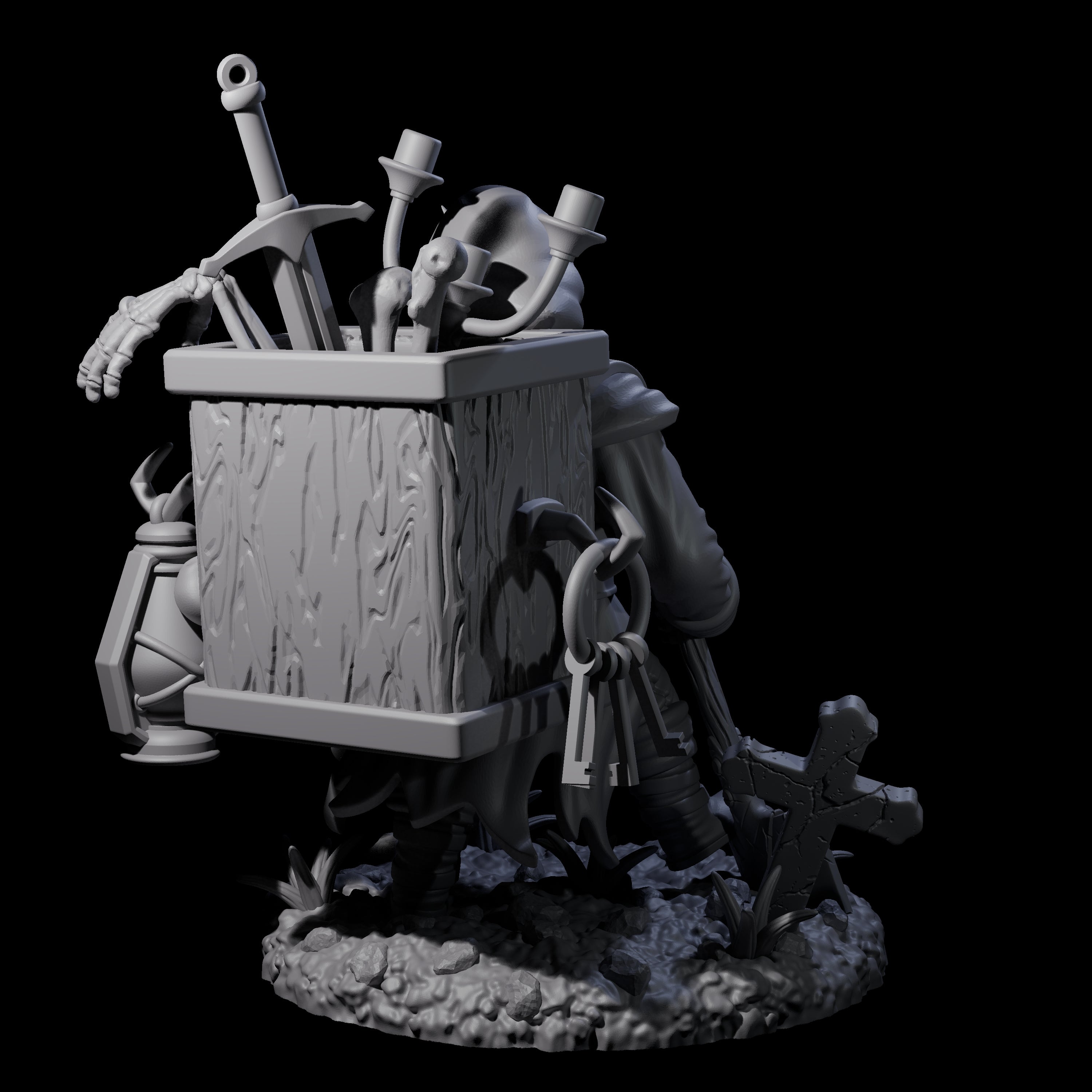 Smiling Gravedigger Miniature for Dungeons and Dragons, Pathfinder or other TTRPGs