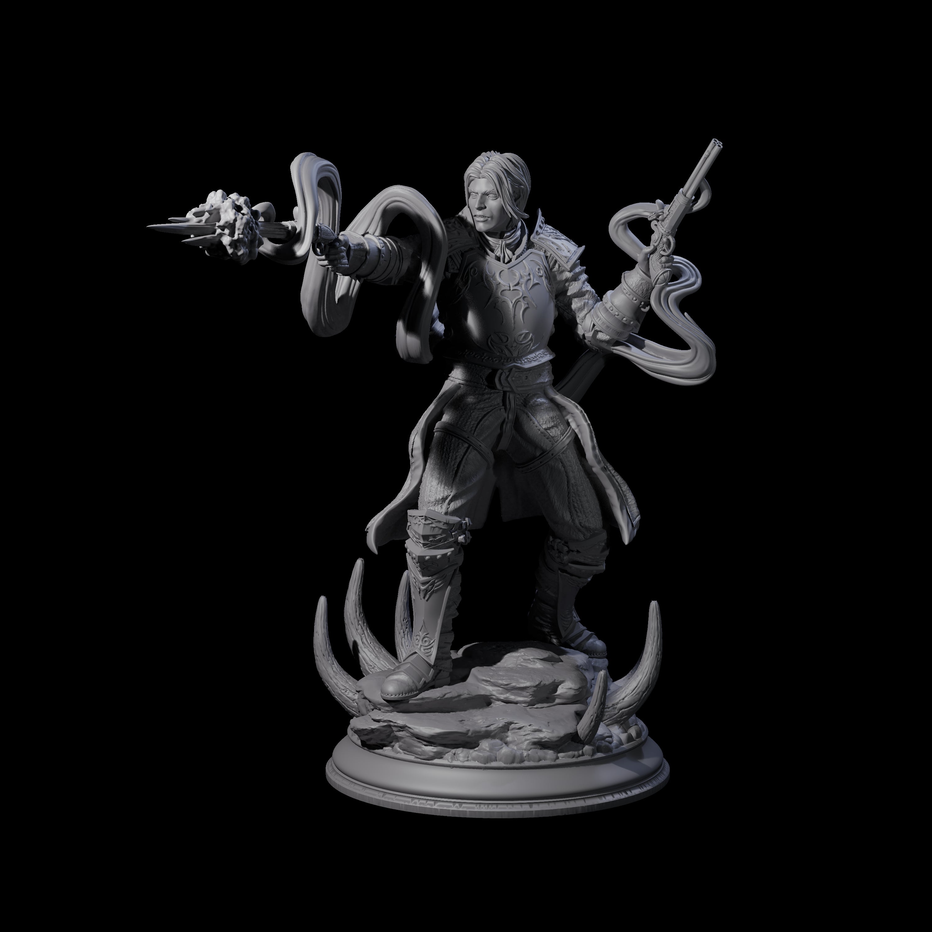 Smokey Gunslinger Miniature for Dungeons and Dragons, Pathfinder or other TTRPGs