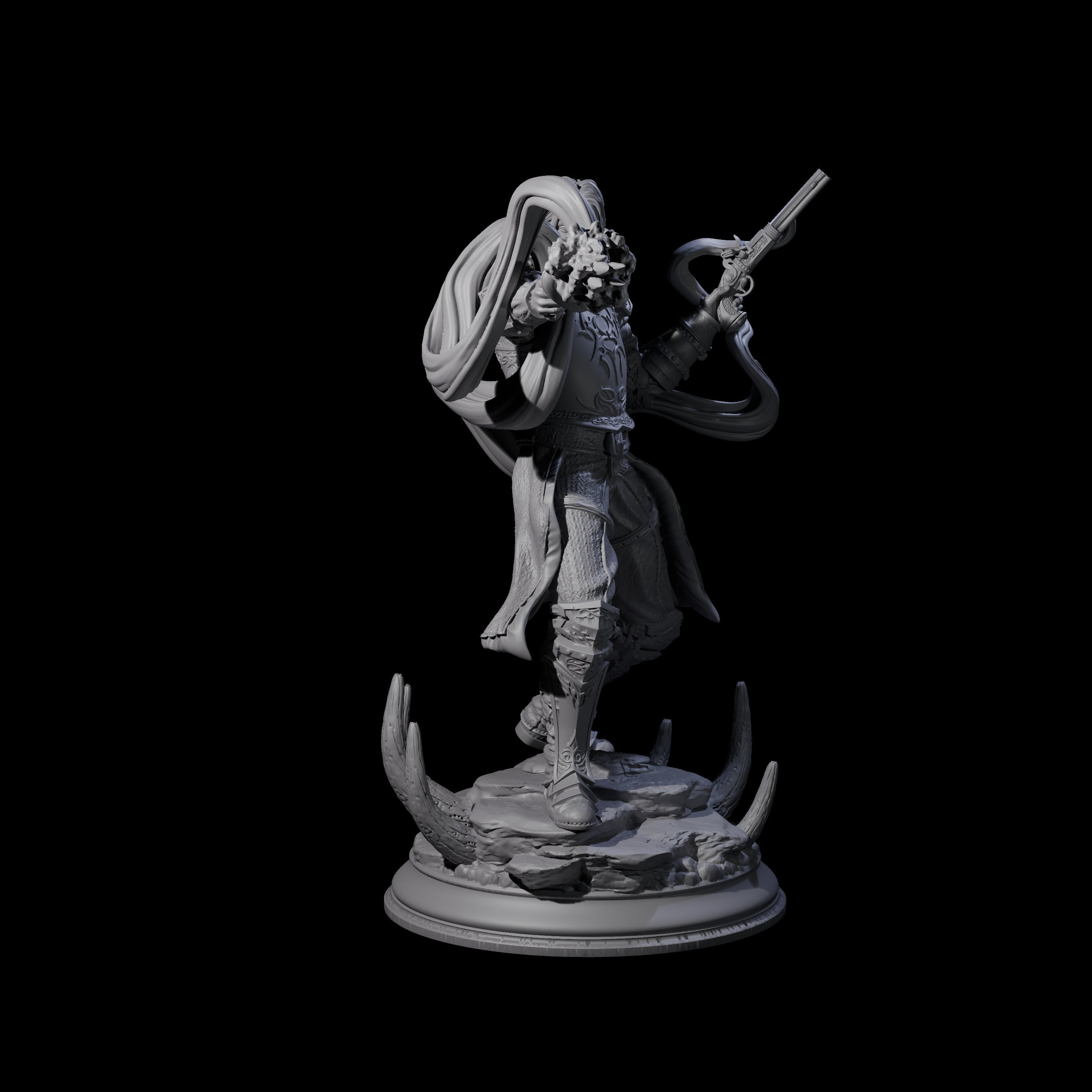 Smokey Gunslinger Miniature for Dungeons and Dragons, Pathfinder or other TTRPGs