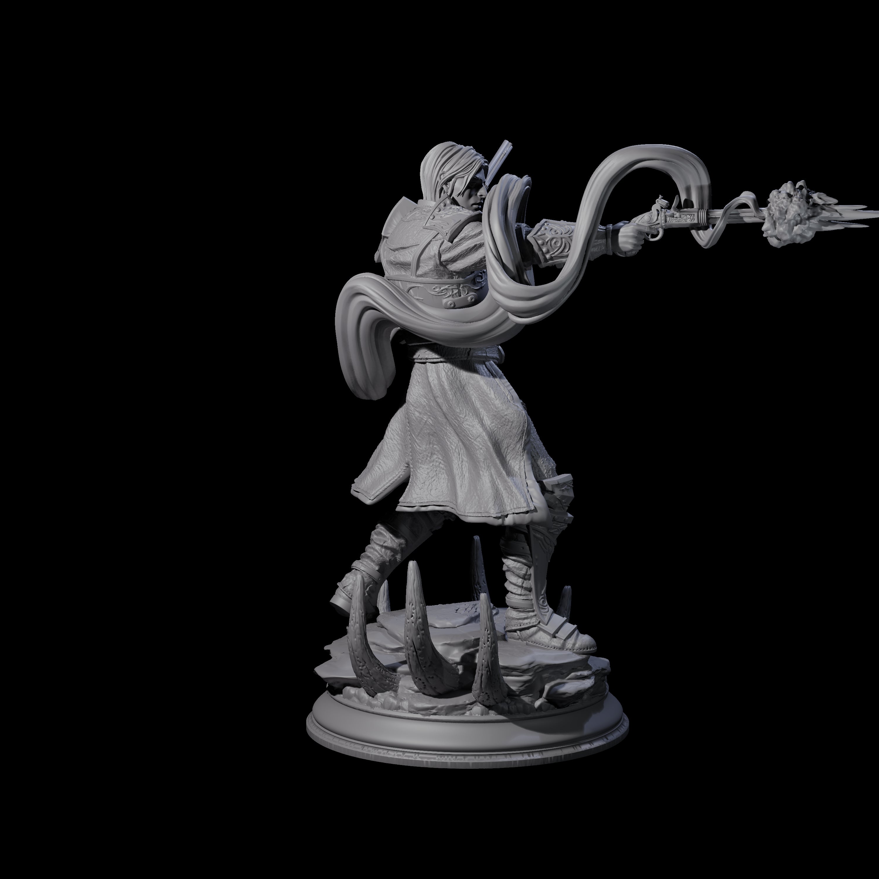 Smokey Gunslinger Miniature for Dungeons and Dragons, Pathfinder or other TTRPGs