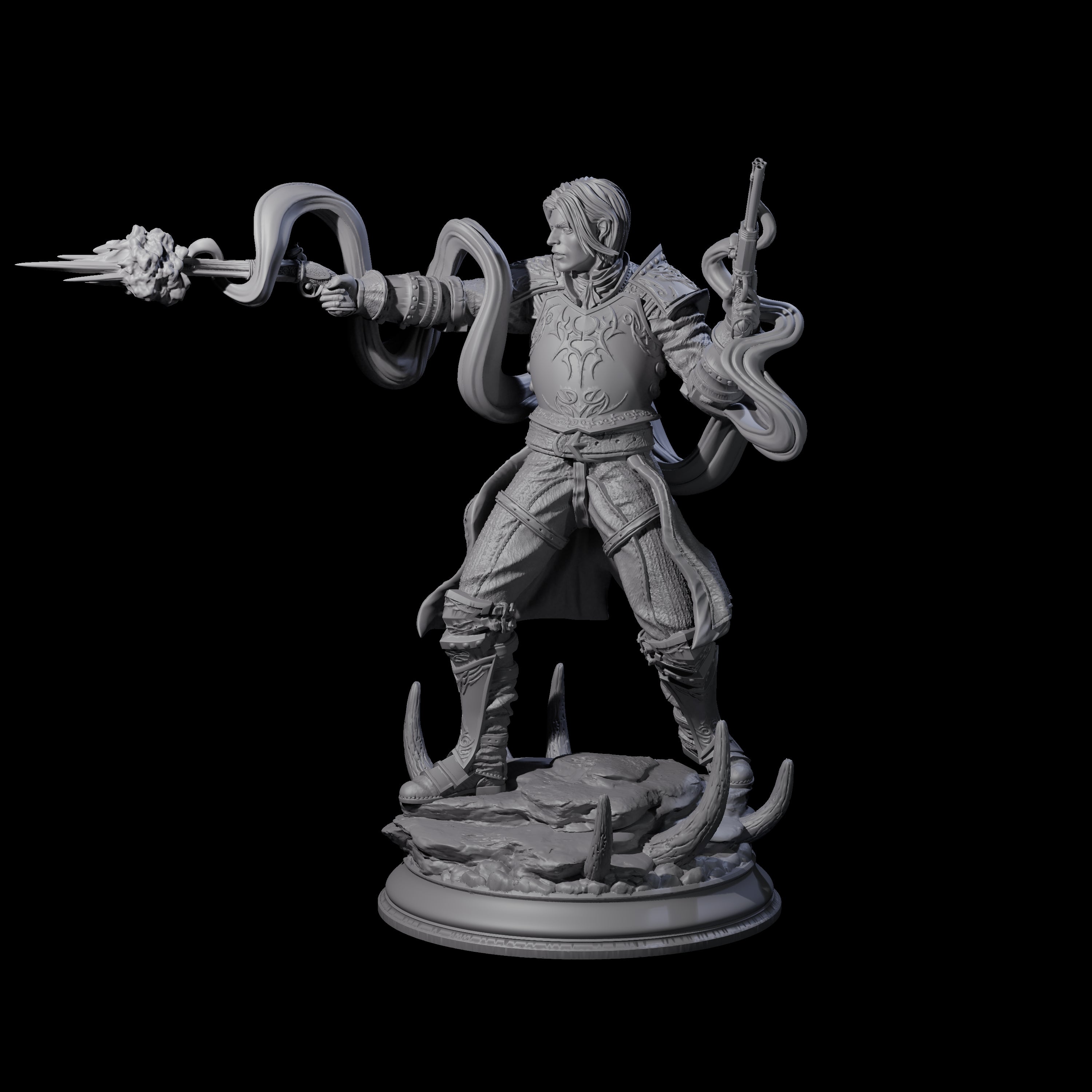 Smokey Gunslinger Miniature for Dungeons and Dragons, Pathfinder or other TTRPGs