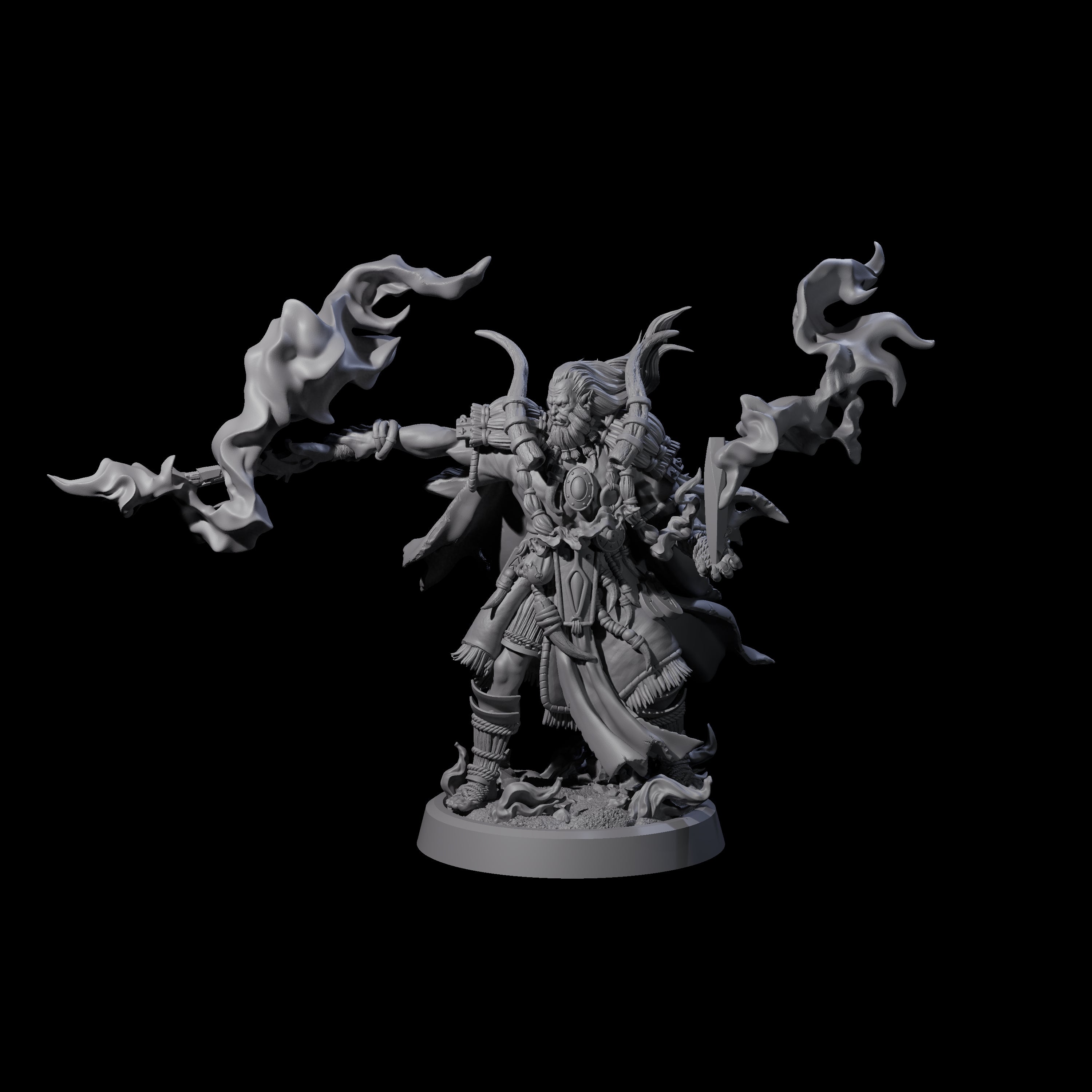 Smoking Blade Orc Fighter Miniature for Dungeons and Dragons, Pathfinder or other TTRPGs