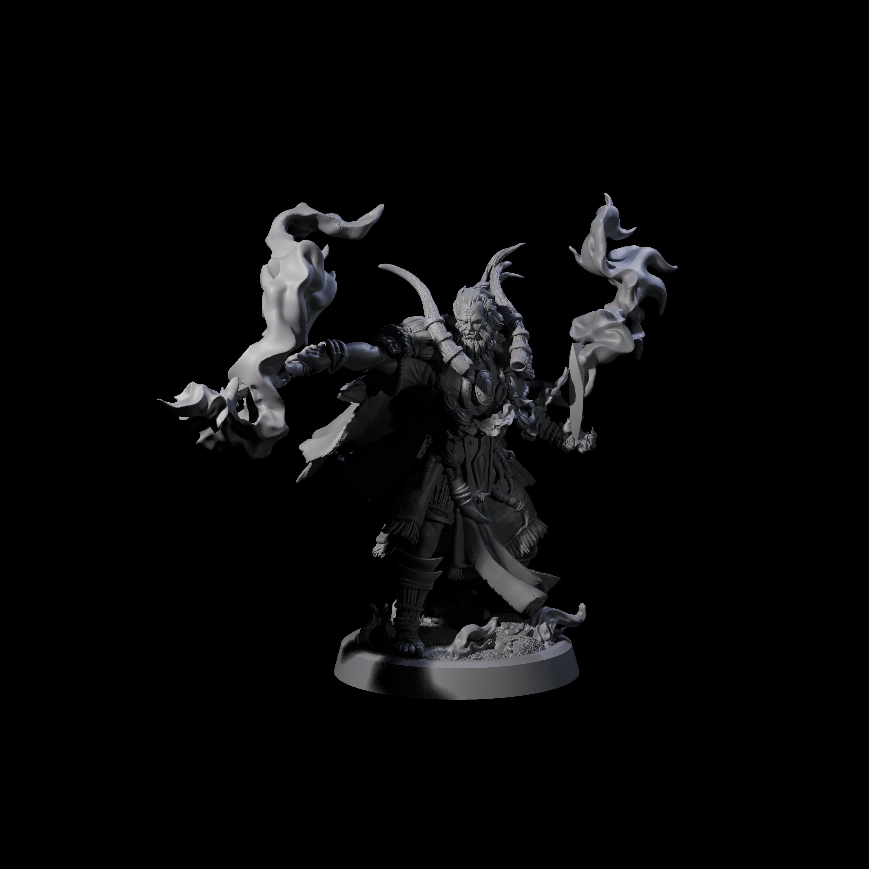 Smoking Blade Orc Fighter Miniature for Dungeons and Dragons, Pathfinder or other TTRPGs