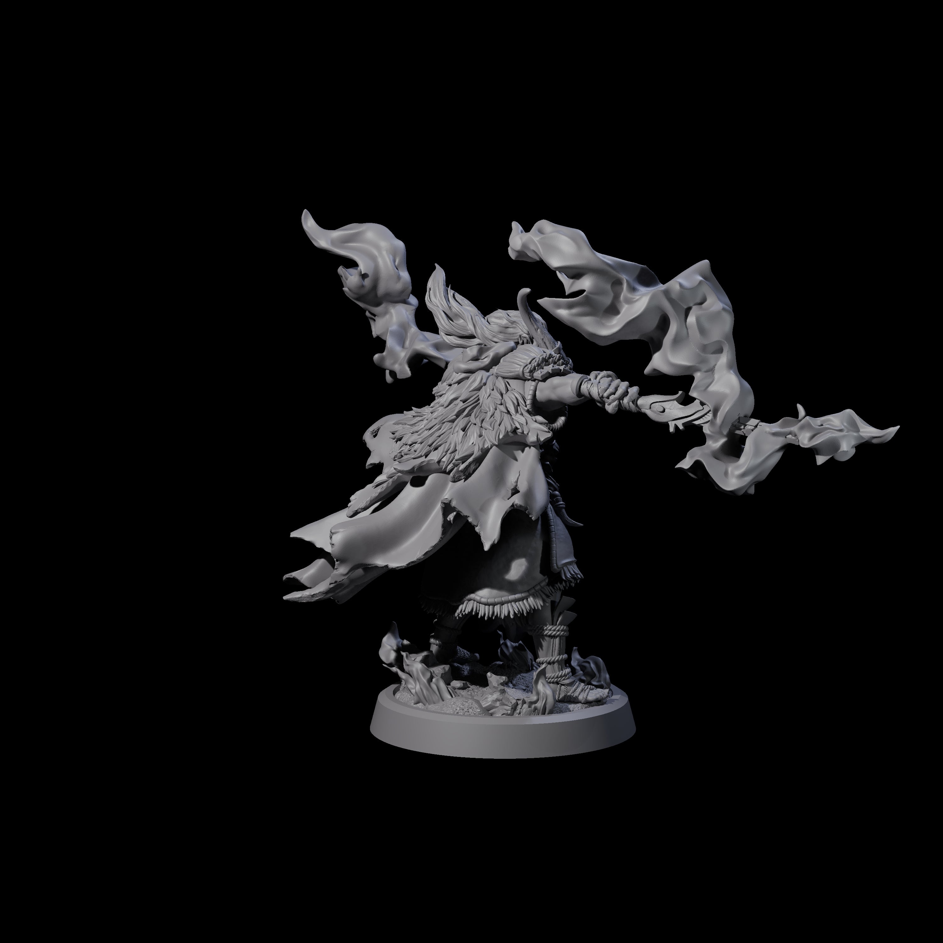 Smoking Blade Orc Fighter Miniature for Dungeons and Dragons, Pathfinder or other TTRPGs