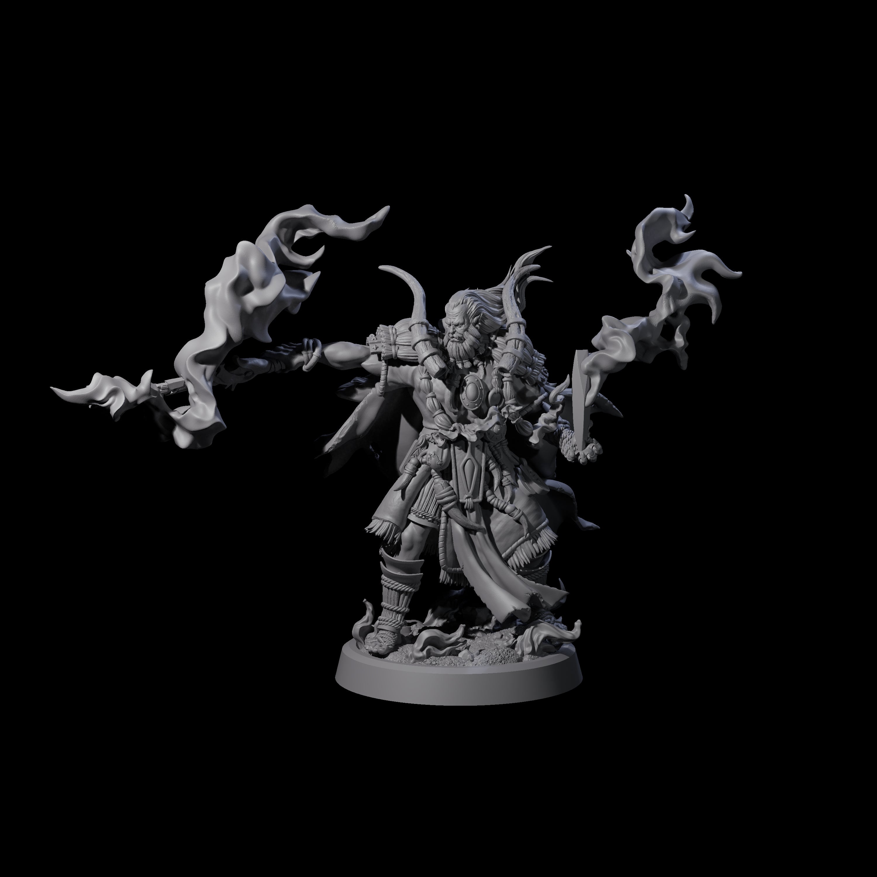 Smoking Blade Orc Fighter Miniature for Dungeons and Dragons, Pathfinder or other TTRPGs