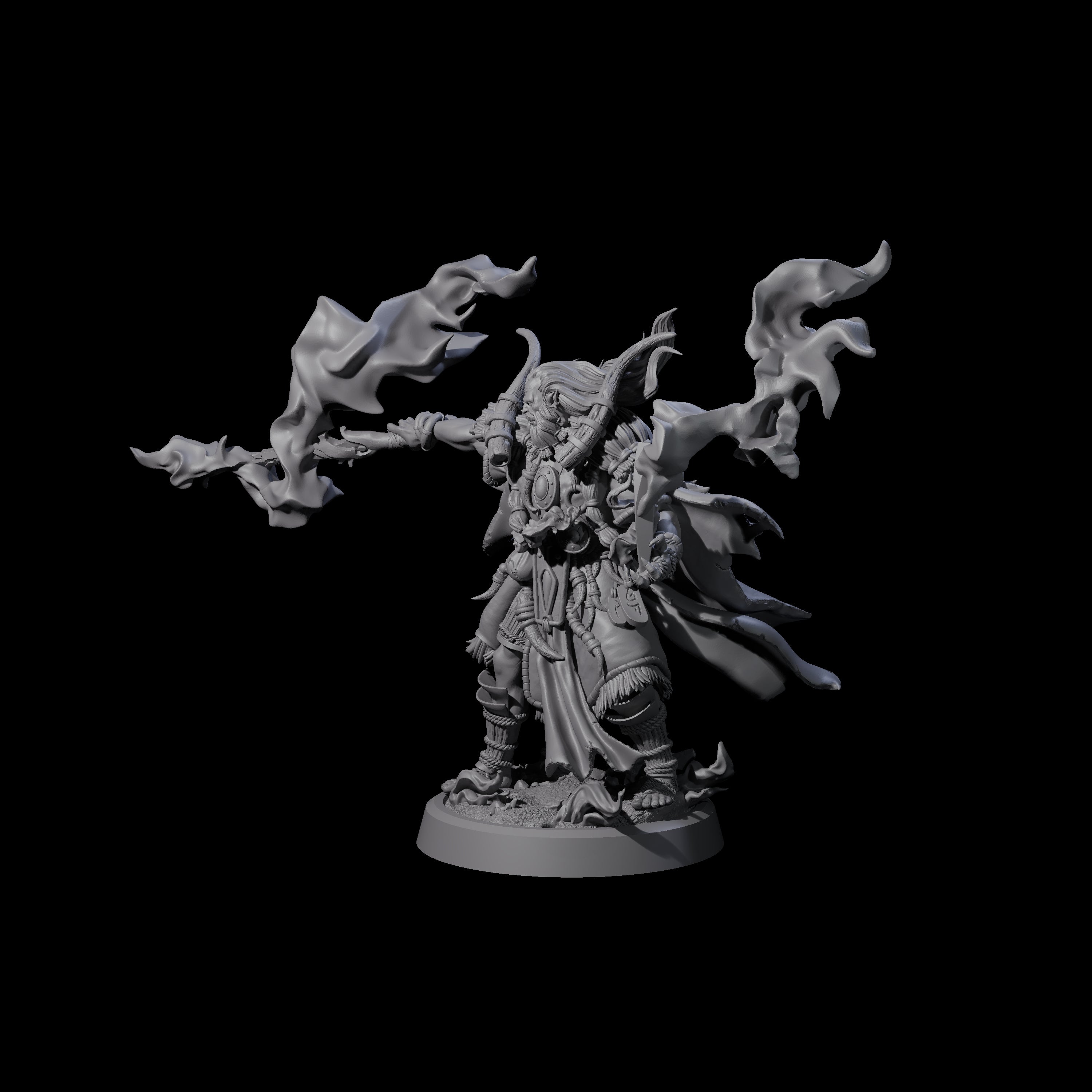 Smoking Blade Orc Fighter Miniature for Dungeons and Dragons, Pathfinder or other TTRPGs