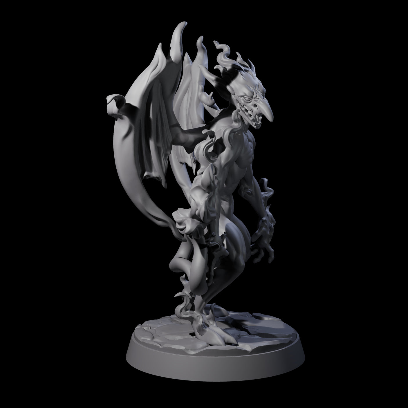 Smoking Fire Mephit Miniature for Dungeons and Dragons, Pathfinder or other TTRPGs
