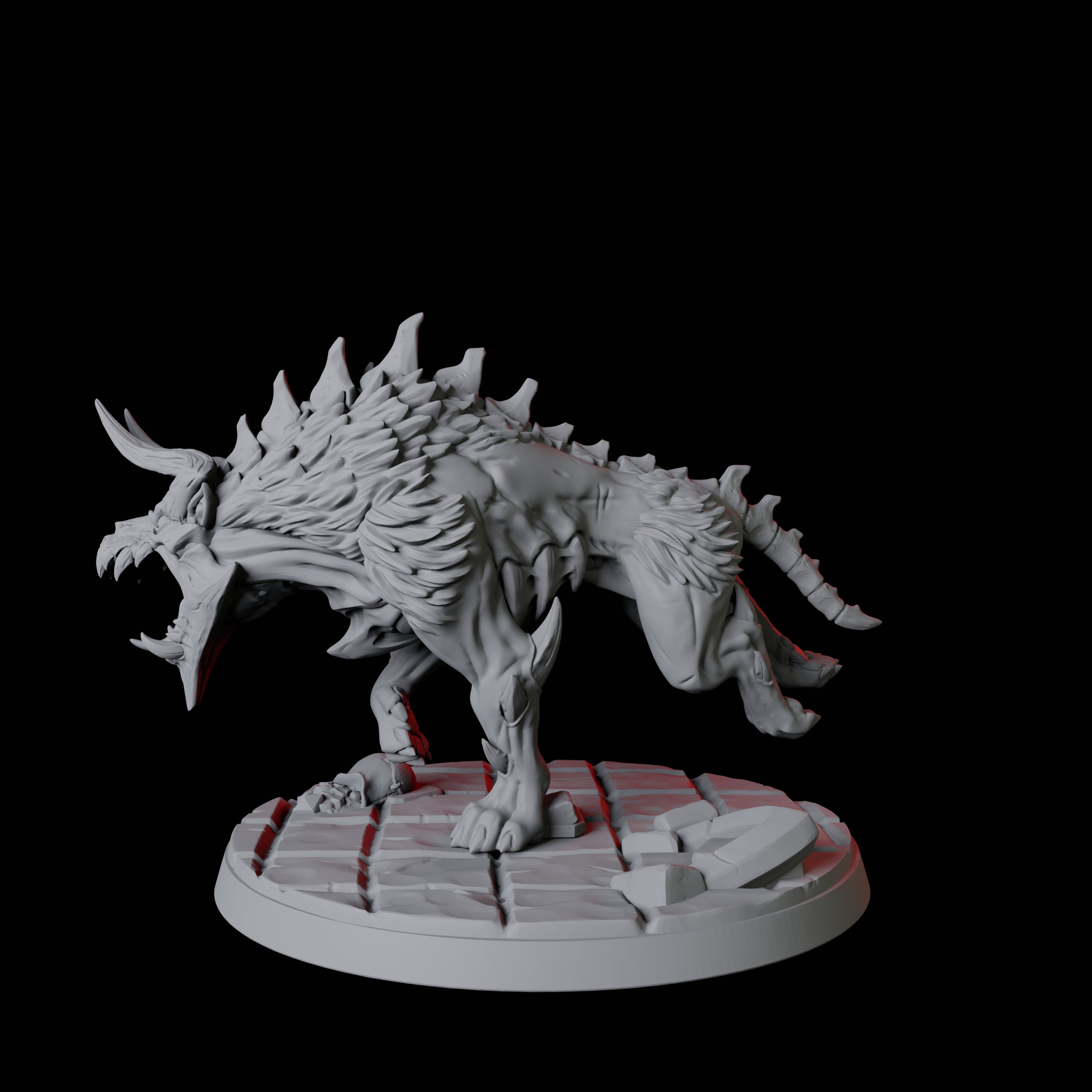 Smoking Hell Hound A Miniature for Dungeons and Dragons, Pathfinder or other TTRPGs