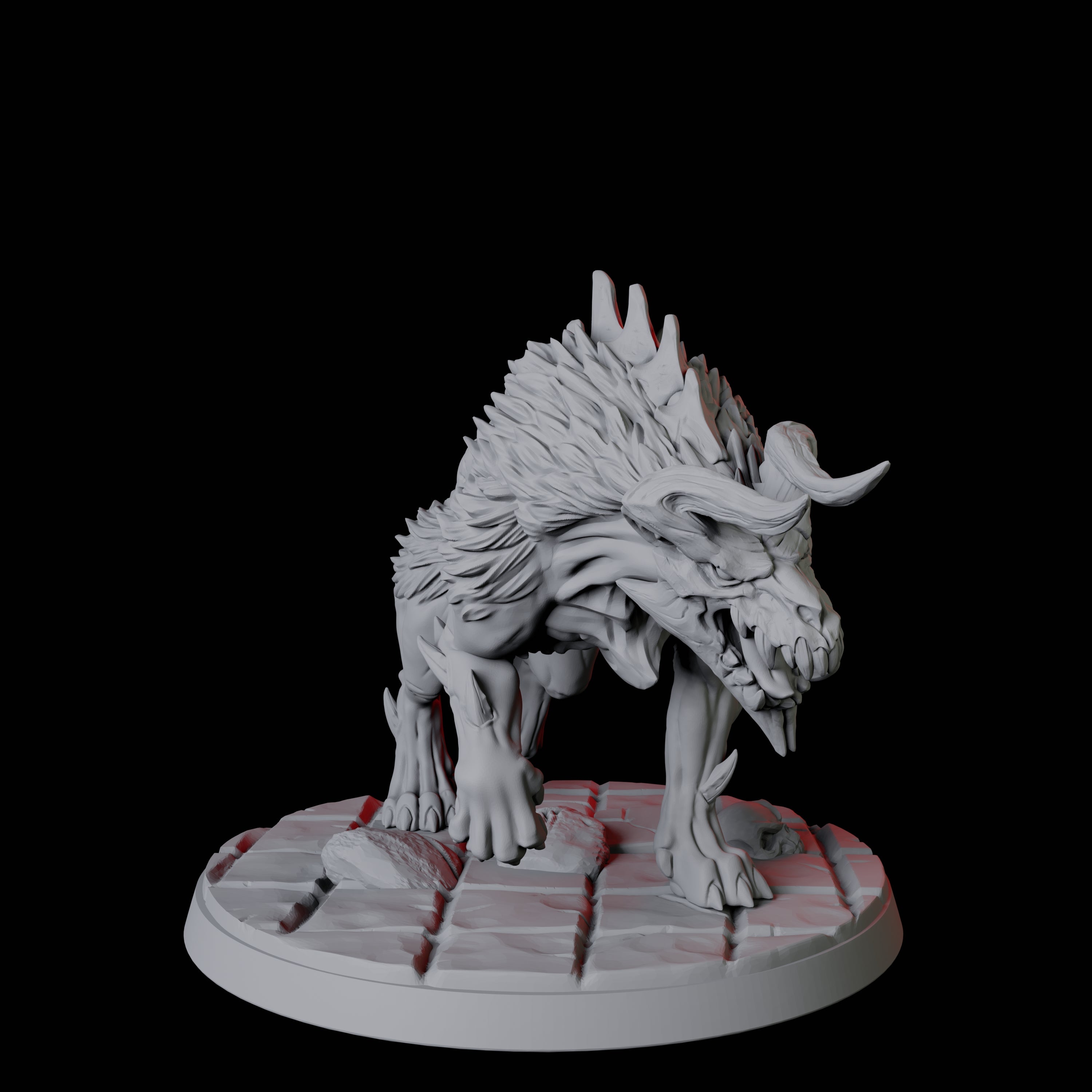 Smoking Hell Hound C Miniature for Dungeons and Dragons, Pathfinder or other TTRPGs