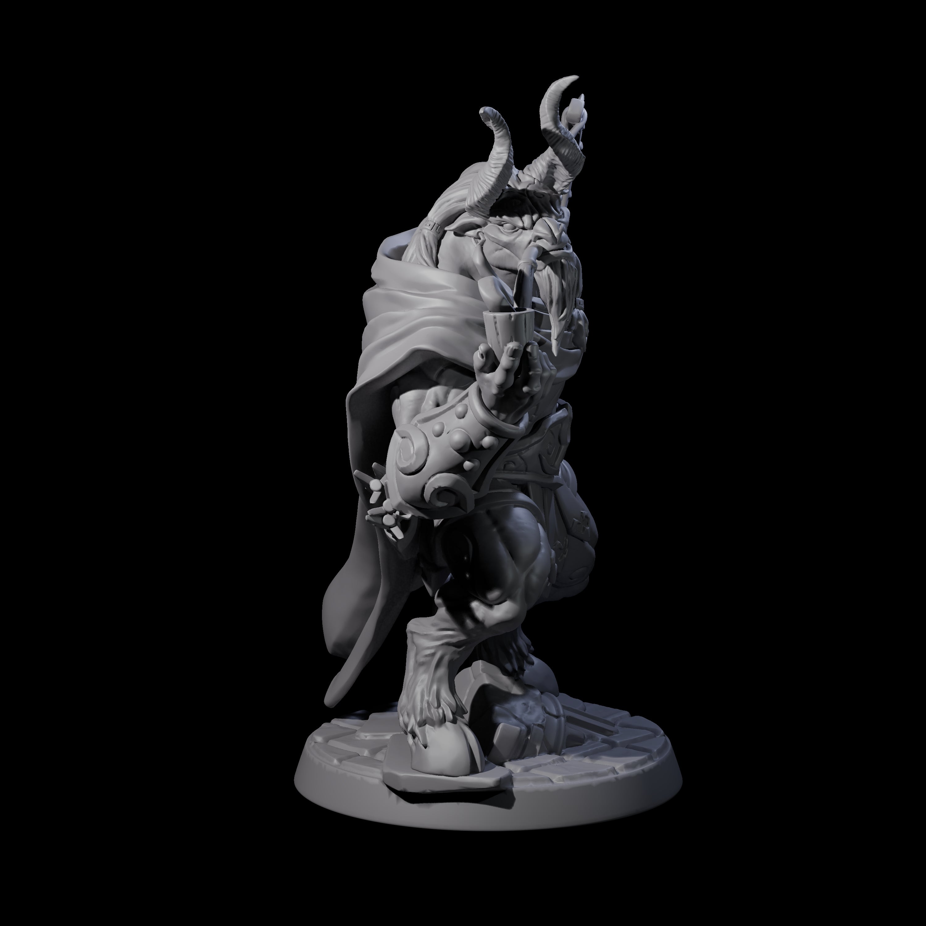 Smoking Minotaur Hunter Miniature for Dungeons and Dragons, Pathfinder or other TTRPGs