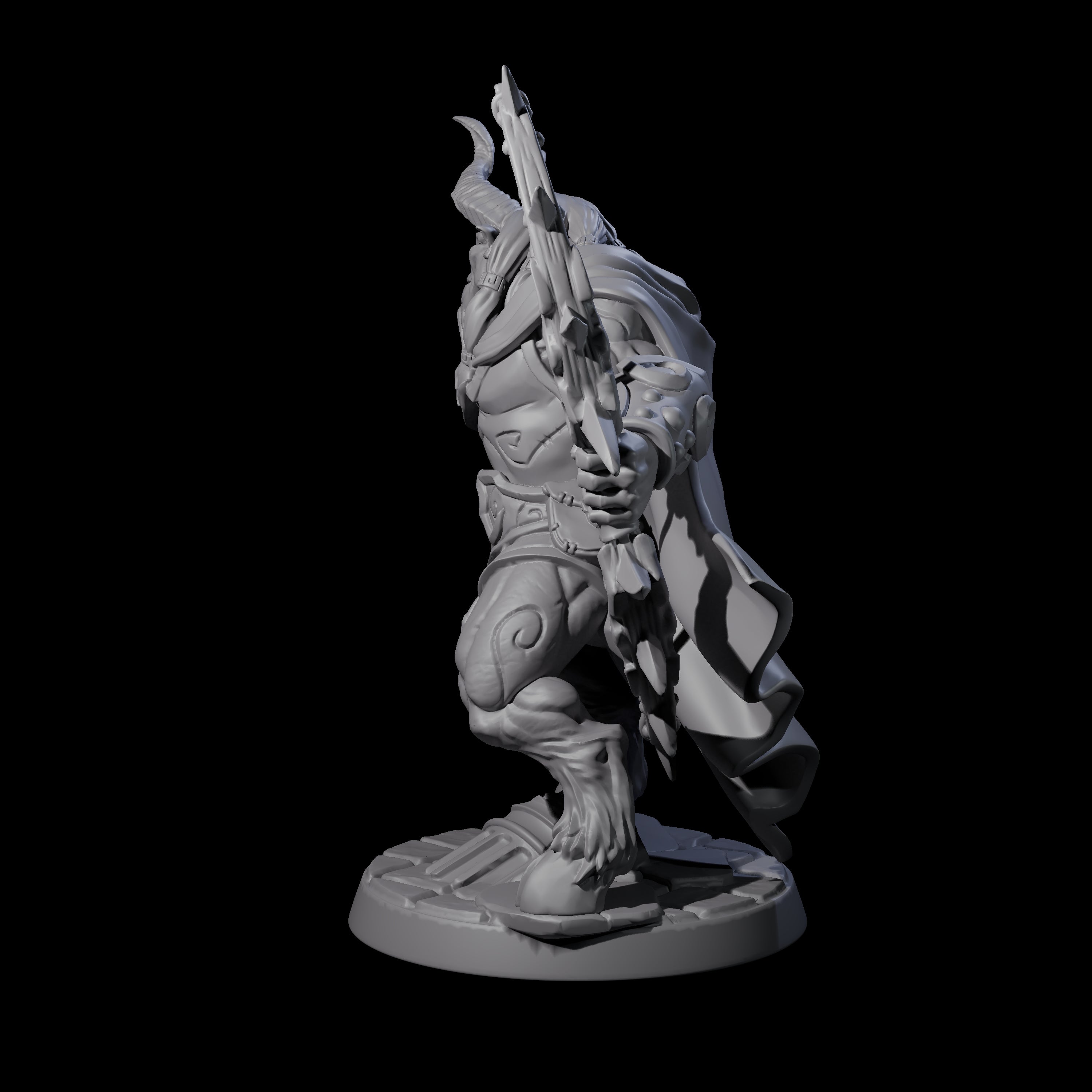 Smoking Minotaur Hunter Miniature for Dungeons and Dragons, Pathfinder or other TTRPGs