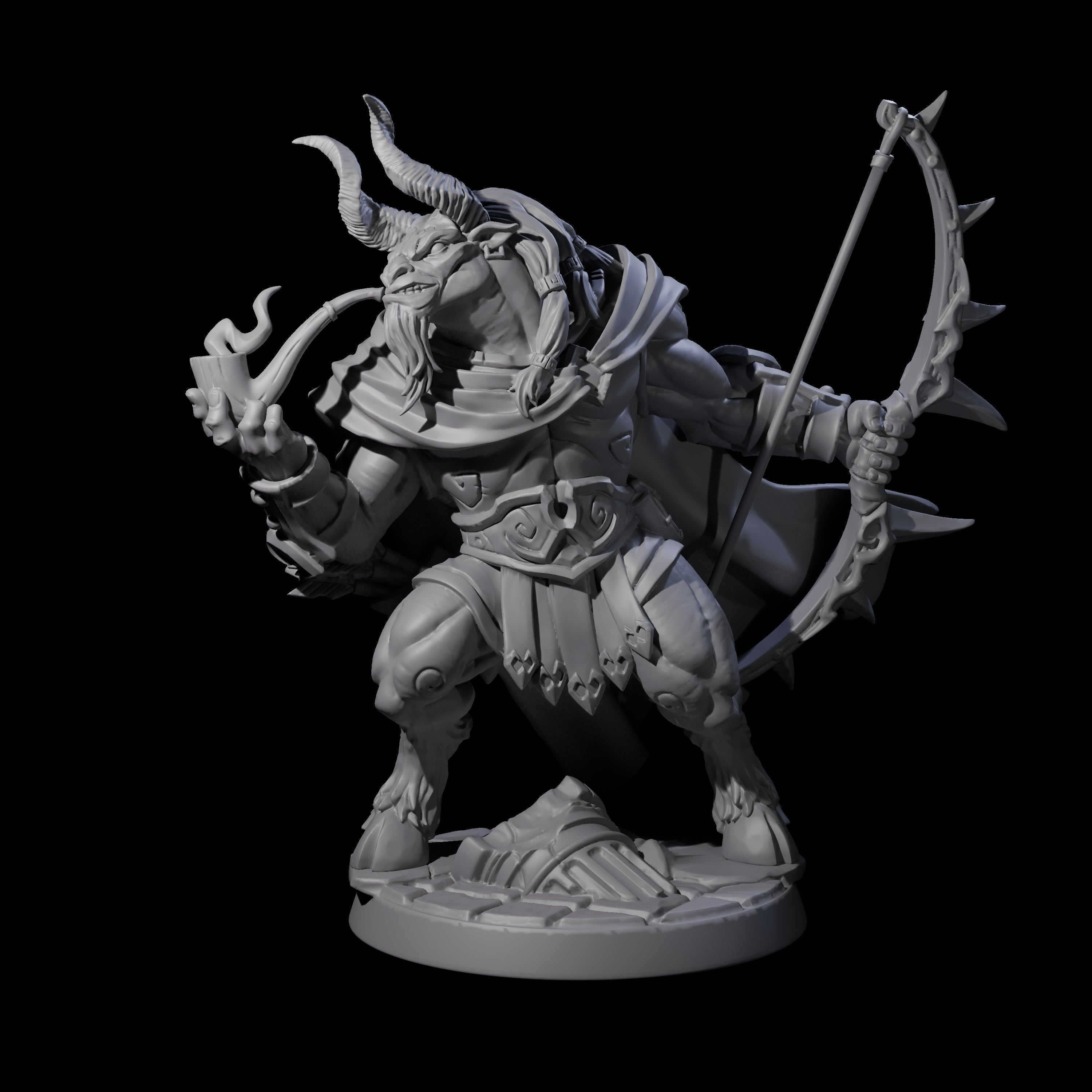 Smoking Minotaur Hunter Miniature for Dungeons and Dragons, Pathfinder or other TTRPGs