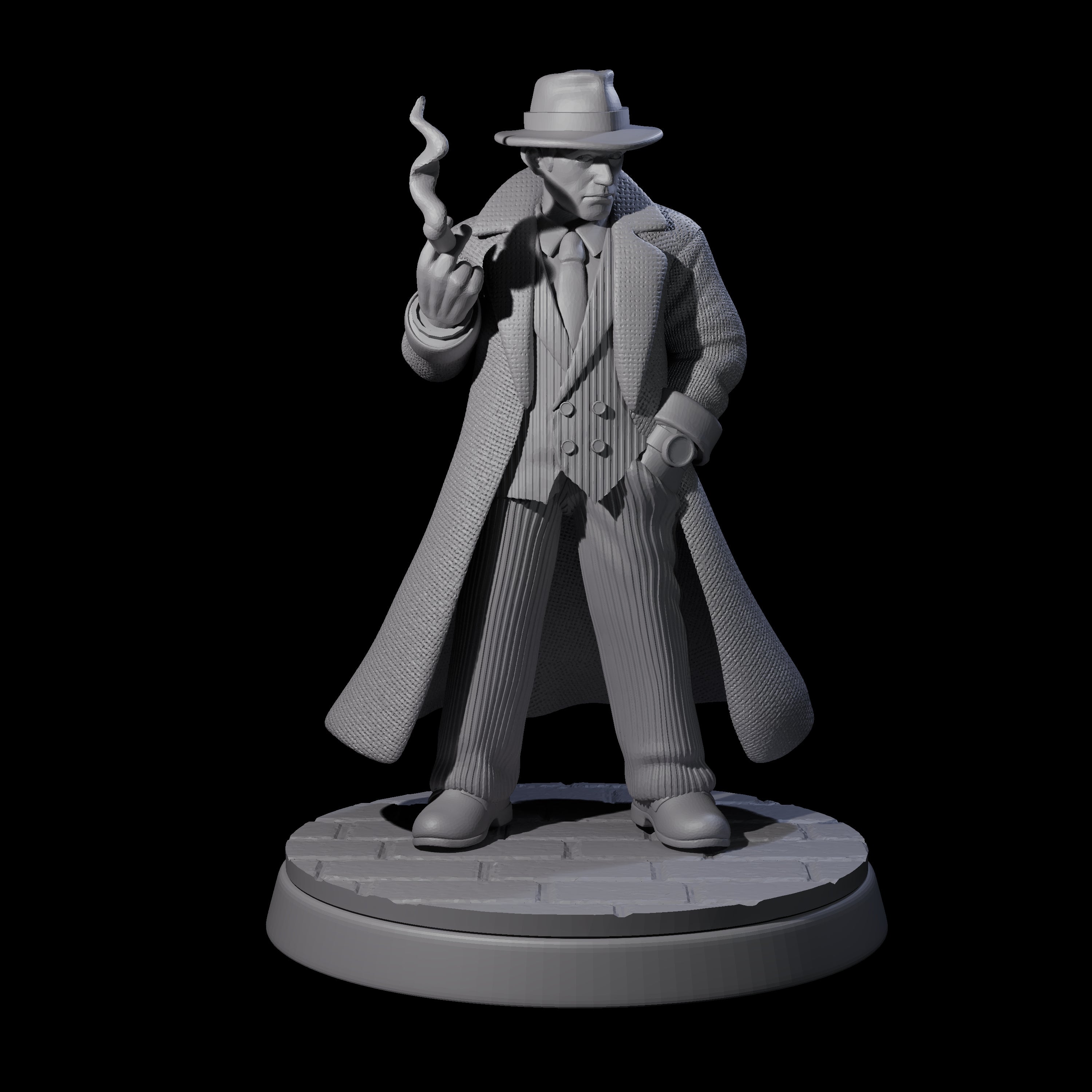 Smoking Mob Gangster Boss Miniature for Dungeons and Dragons, Pathfinder or other TTRPGs