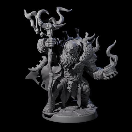 Smoking Orc Shaman Miniature for Dungeons and Dragons, Pathfinder or other TTRPGs